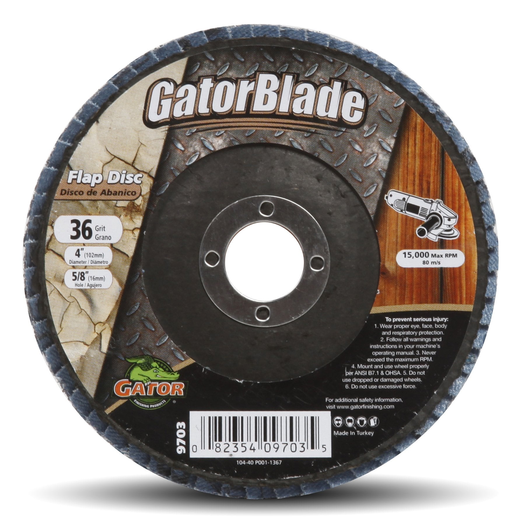 Gator  Finishing 9703 4-inch 36-Grit Aluminum Oxide Flap Disc Type 29 1-Pack