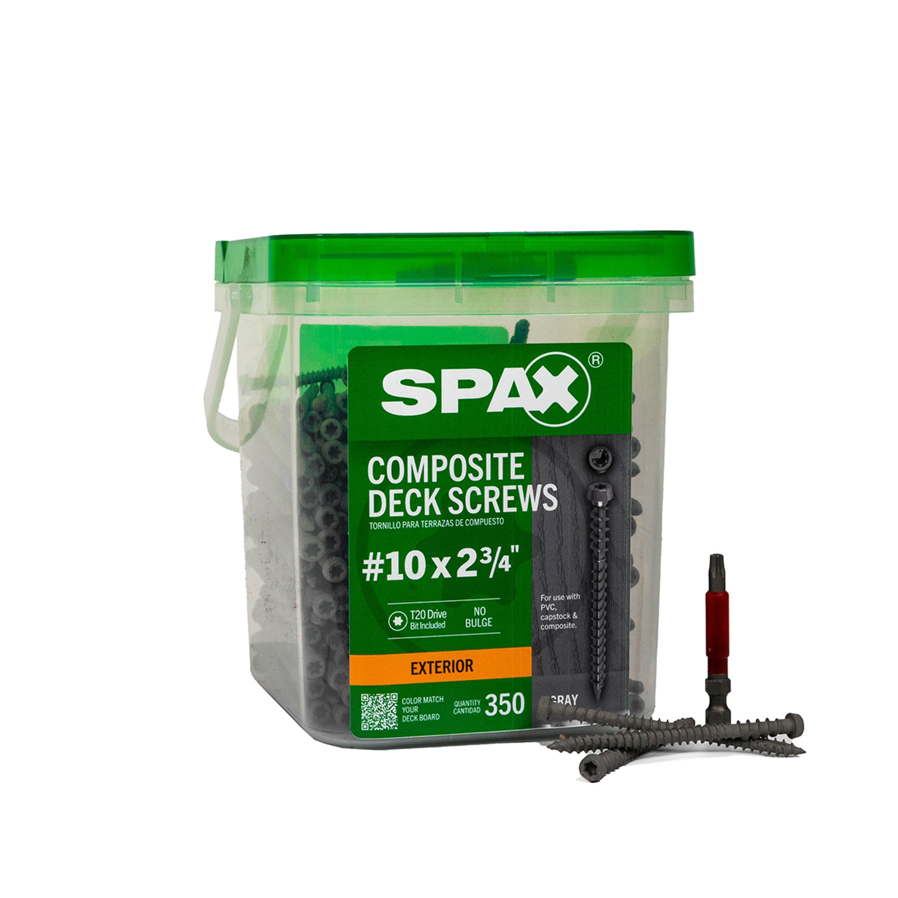 SPAX #10 x 2-3/4 in. Exterior Cylindric Head Composite Deck Screws Java Torx T-Star (350 Each) 5 LB Bit Included