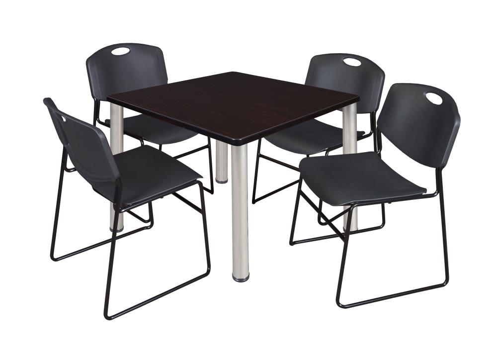 Regency TB3636MWBPCM44BK Breakroom Brown 4-Person Training Table (36-in W x 29-in H)