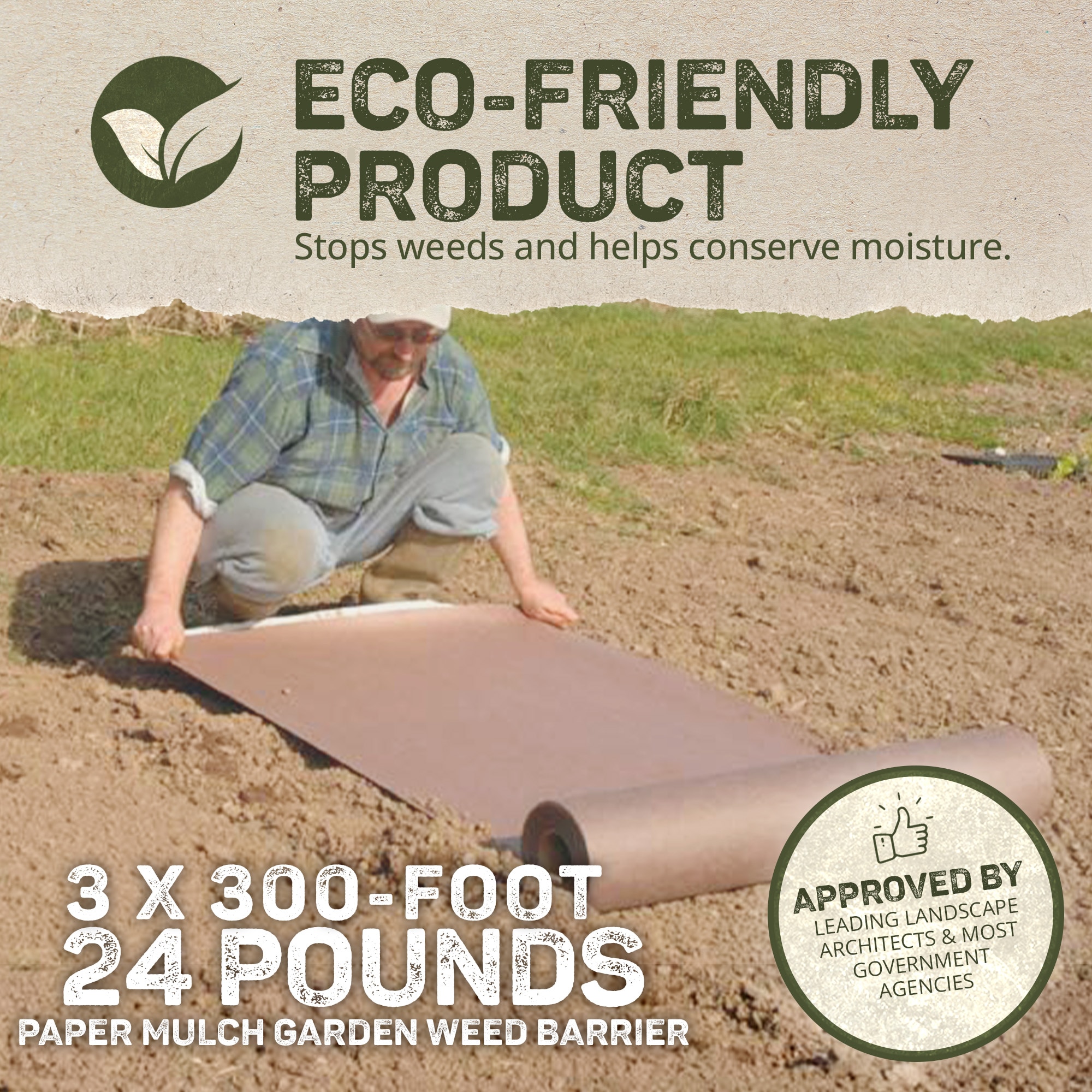 Sandbaggy Biodegradable Landscape Fabric - Garden Paper For Weeds