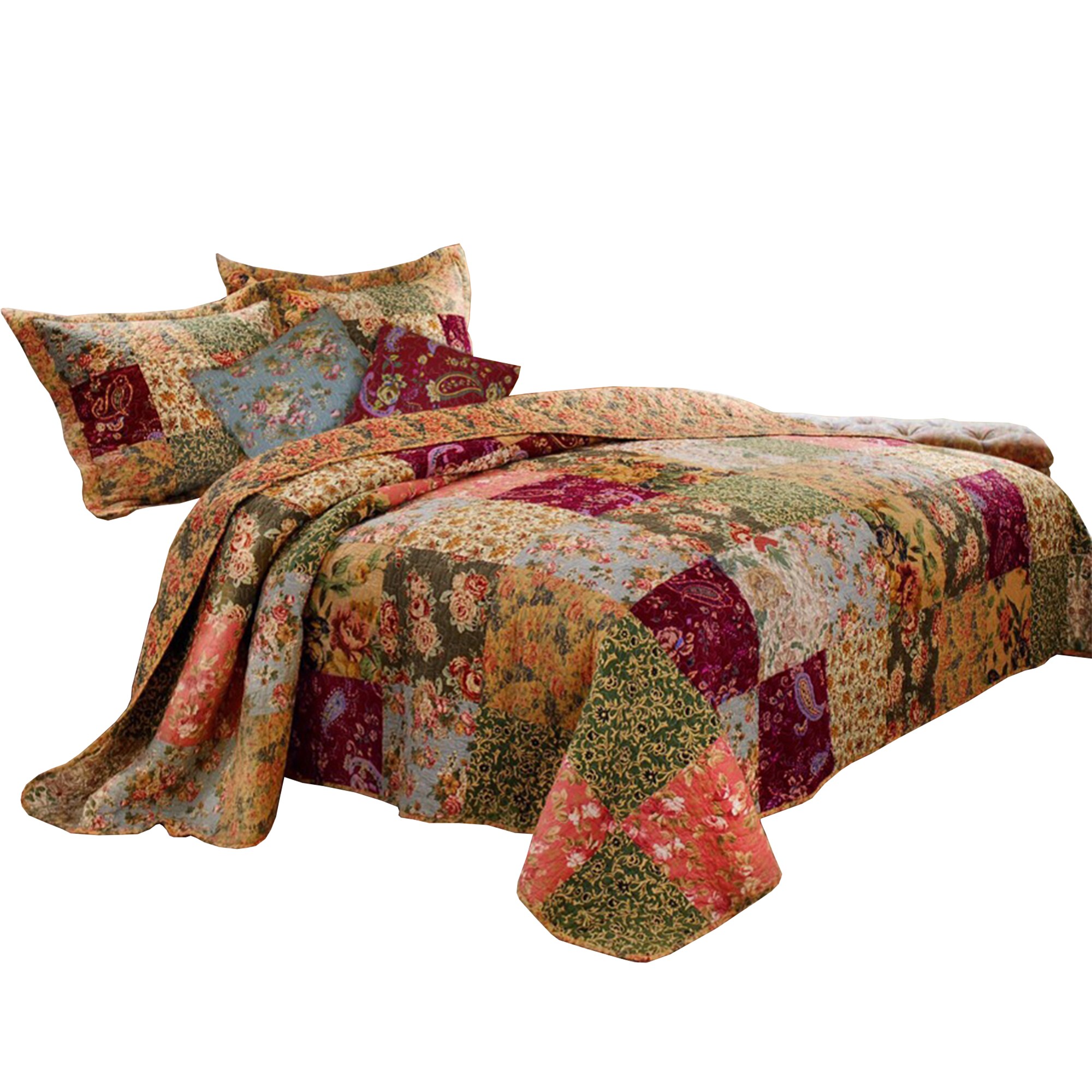 Benzara 5 -Piece Multicolor King Quilt Set #BM14930