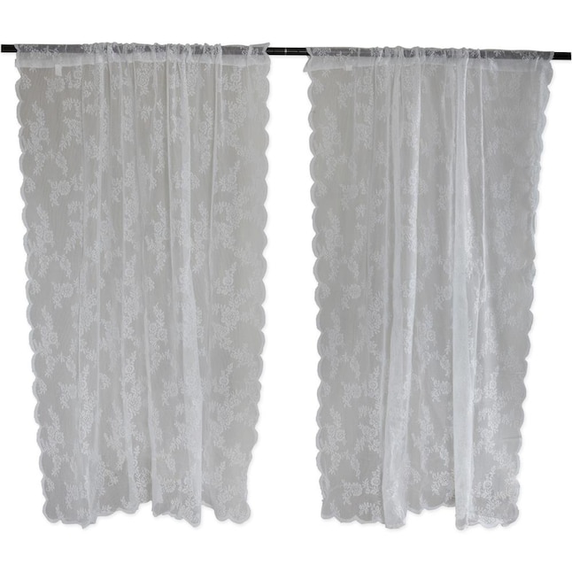 Dii 50 In Flower White Polyester Light, Heavy Curtains To Block Light