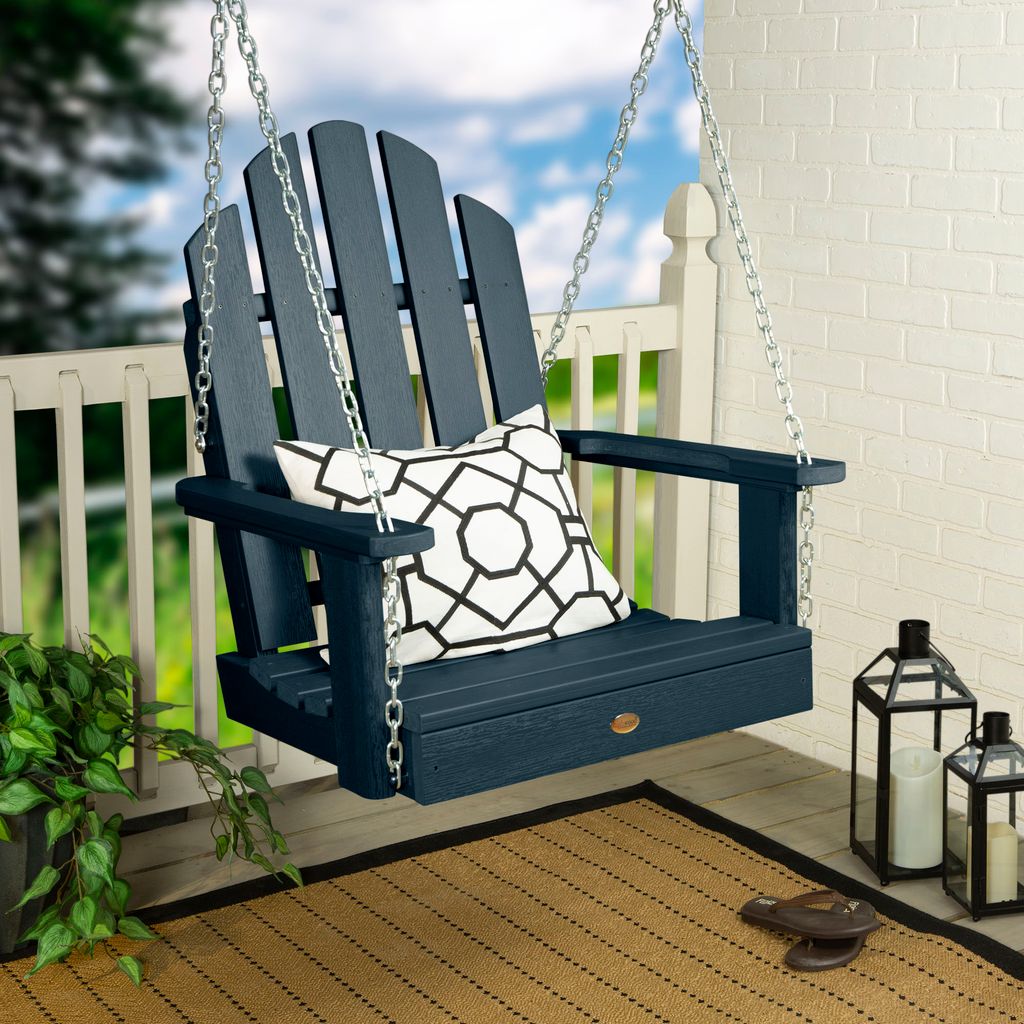 highwood AD-SW2CW23-FBE The Classic Westport 1 -person Federal Blue Recycled plastic Outdoor Swing