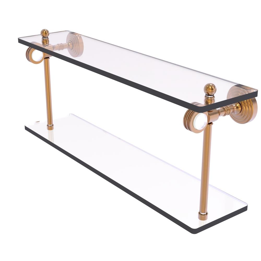 Allied Brass PG-2D-22-BBR Pacific Grove Brushed Bronze 2 -Tier Wall mount Bathroom Shelf ( 22-in x 9.3-in x 5-in )