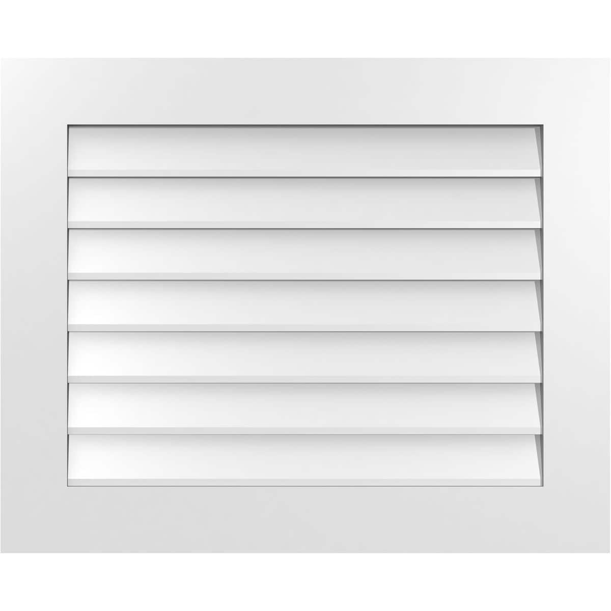 Ekena Millwork GVPVE32X2601SN 32-Inches x 26-Inches Off-white Rectangle PVC Gable Louver Vent