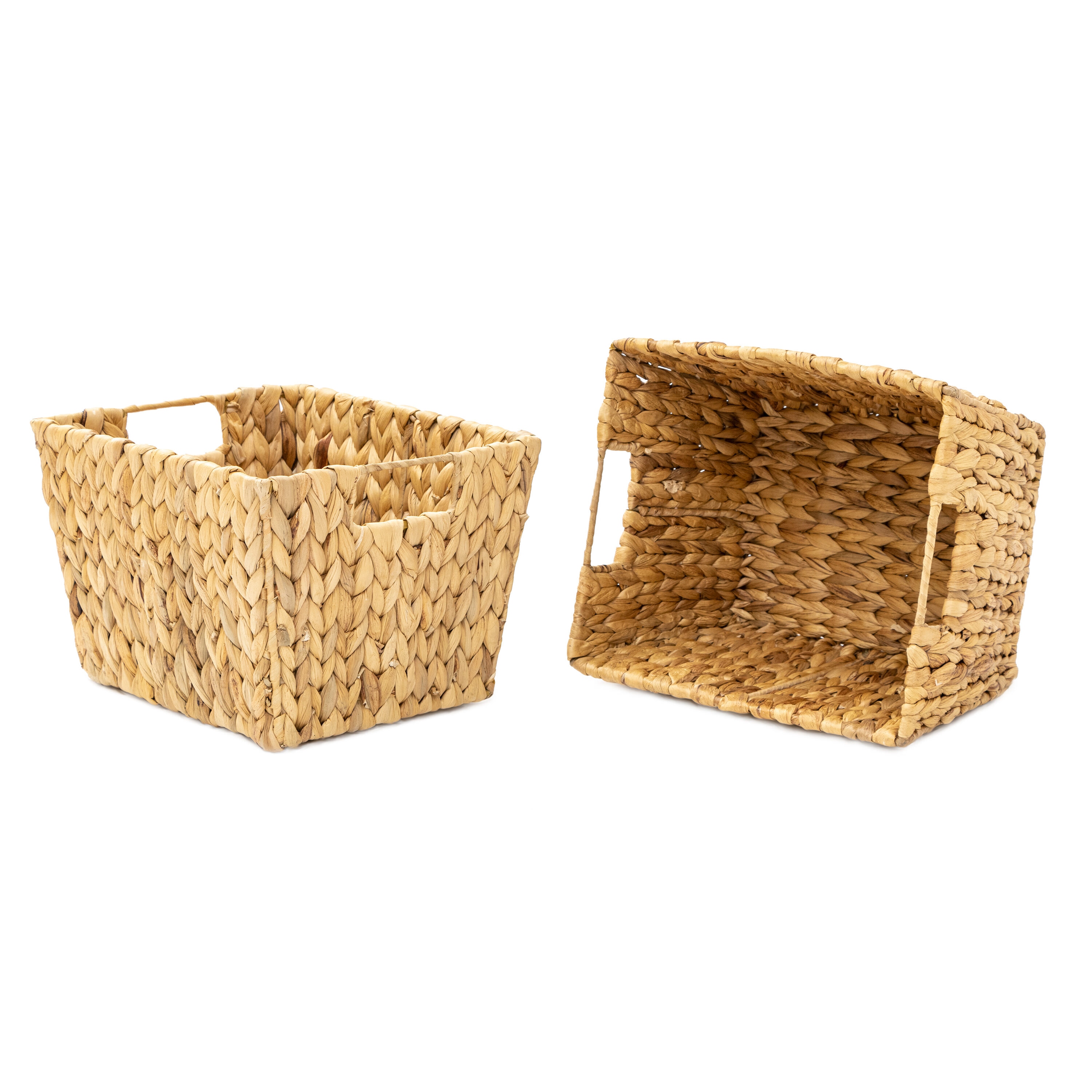 2X Small Wicker Baskets For Organizing Bathroom, Hyacinth Baskets