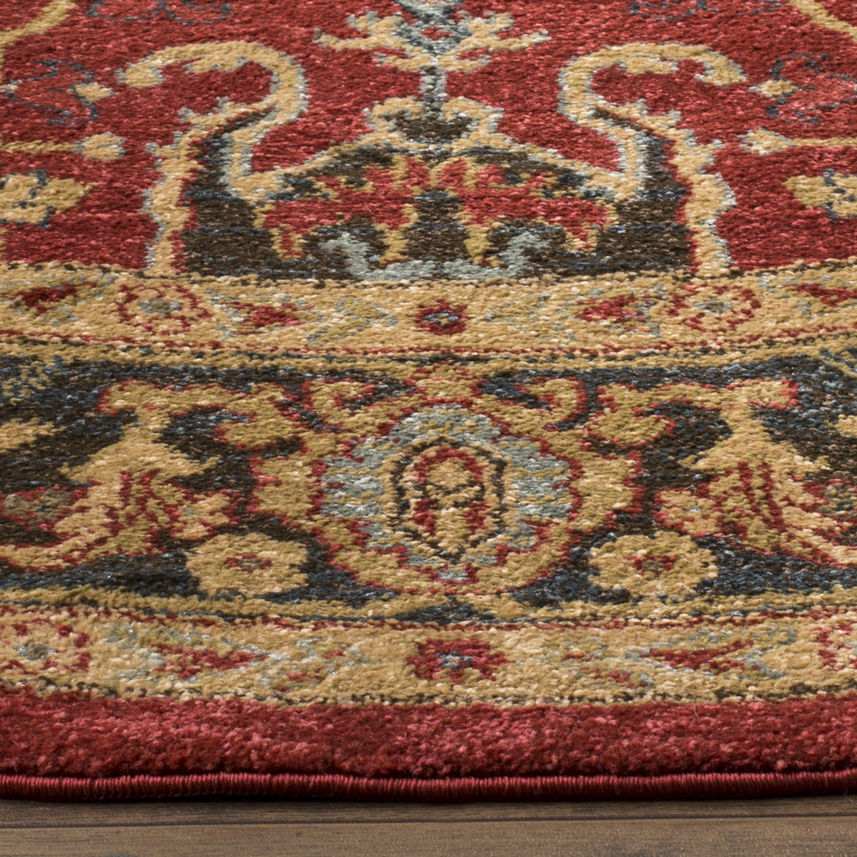 Reversible Blue Synthetic Rectangular Washable Rug