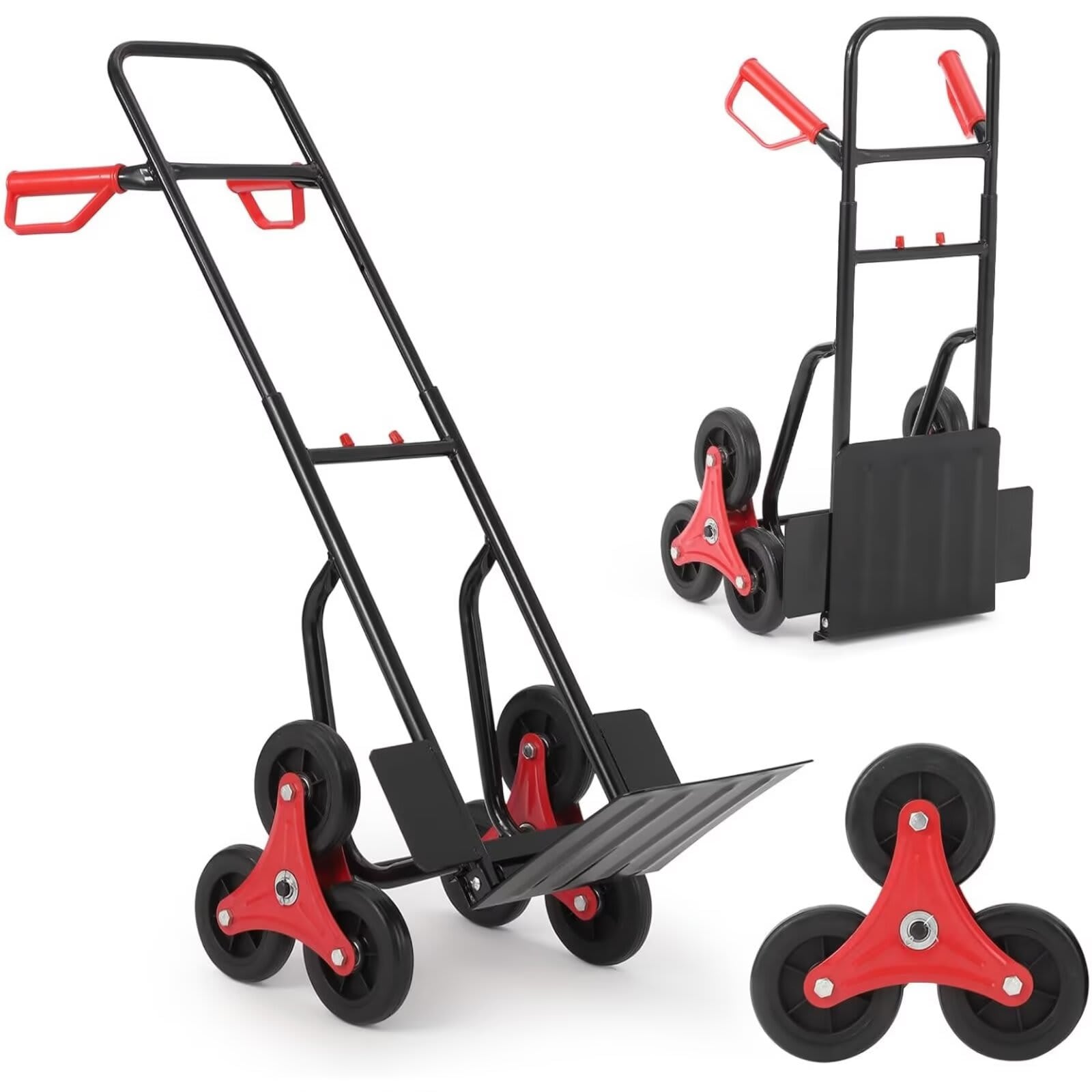 Qeetex Stair Climbing Dolly 220 Lbs Weight Capacity Foldable Hand Truck with 6 Rubber Wheels and Telescoping Handle Heavy-Duty Grocery Cart for Luggage Warehouse Shopping #JXNAG-PHO-16ENG8GG