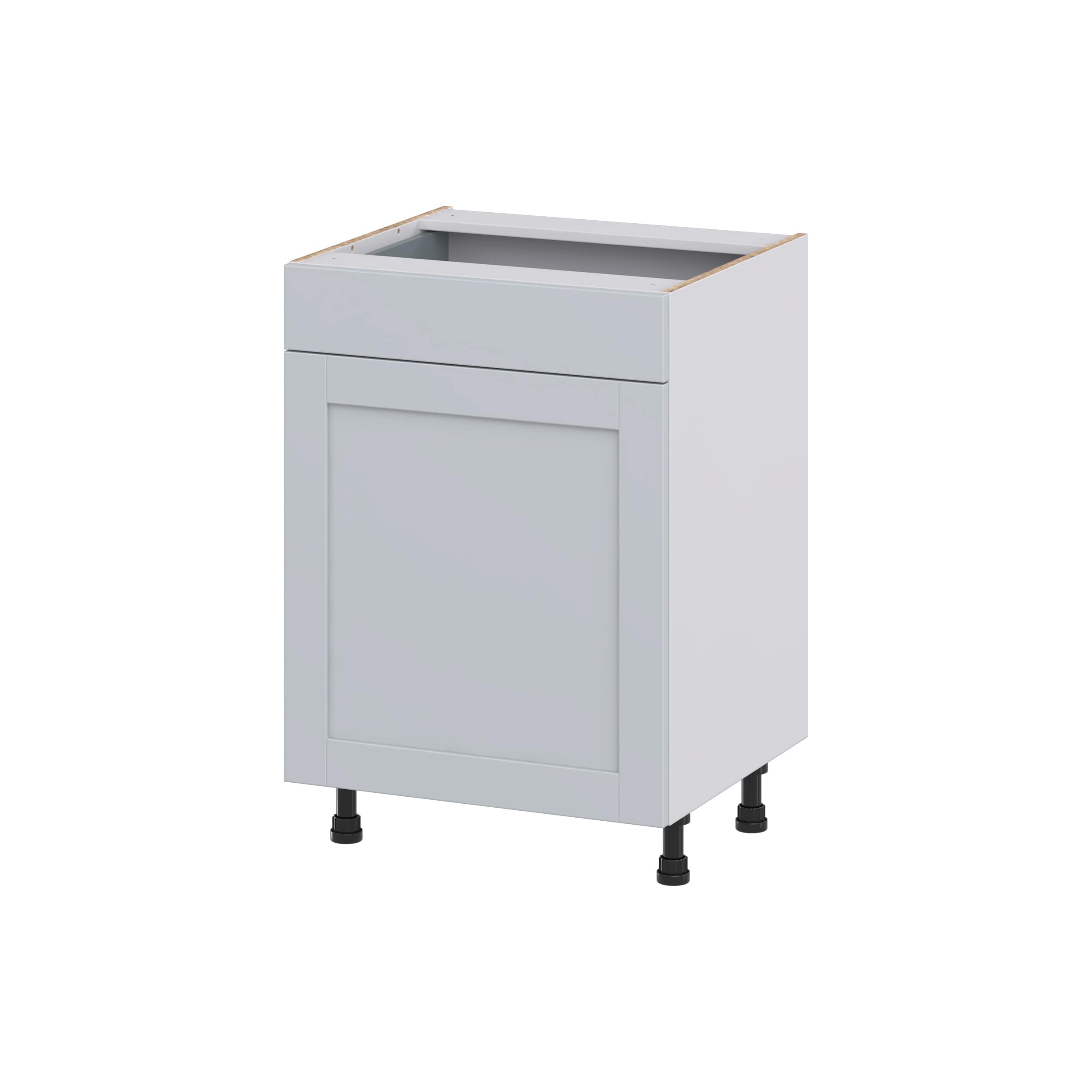 Hugo&Borg DSV24(L/R)-CH Charlesberg 24-in W x 34.5-in H x 21-in D Light Gray Base Fully assembled Cabinet (Recessed Panel Shaker)