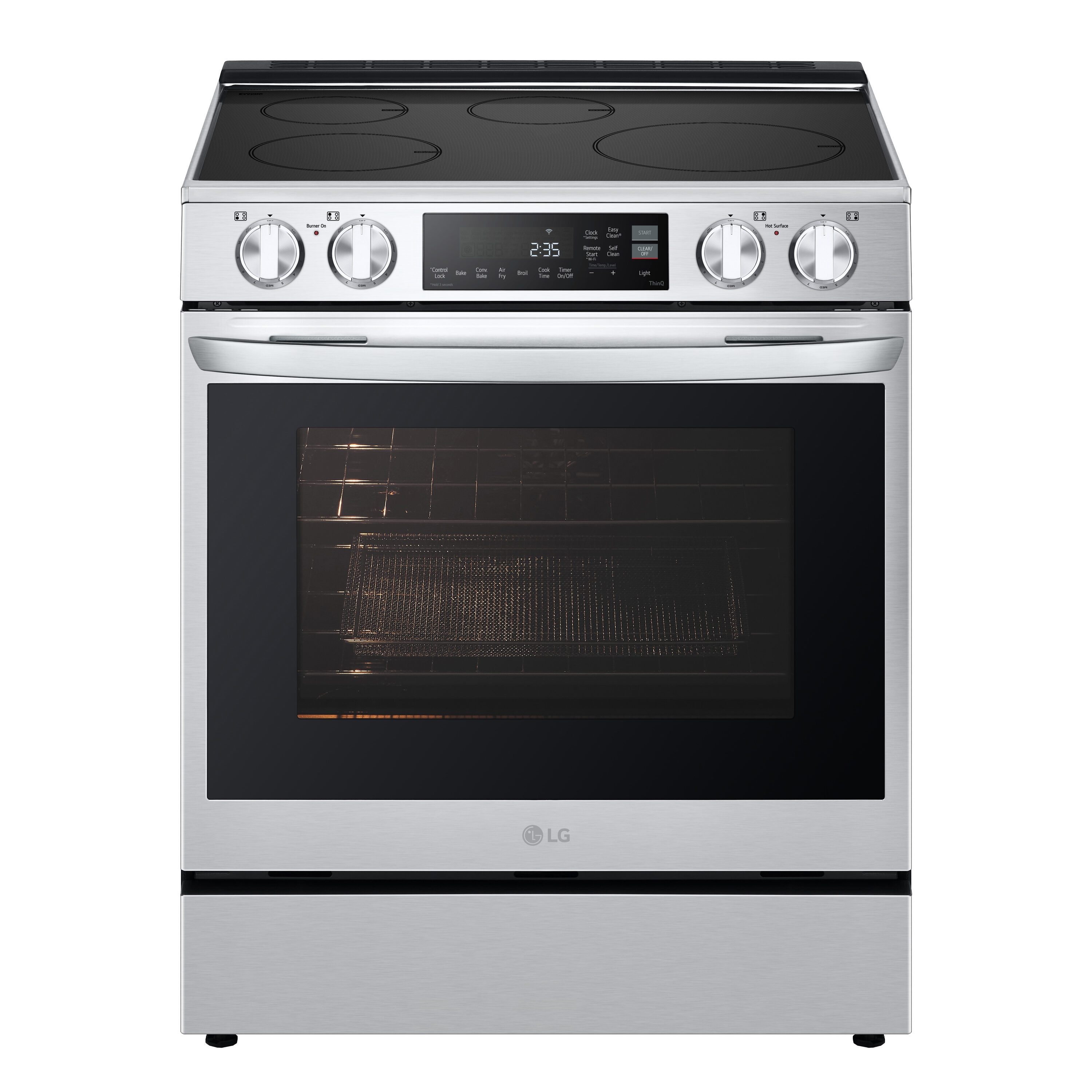 LG 30-in 4 Burners 6.3-cu ft Self-cleaning Air Fry Convection Oven Freestanding Single Induction Range (Printproof Stainless Steel)