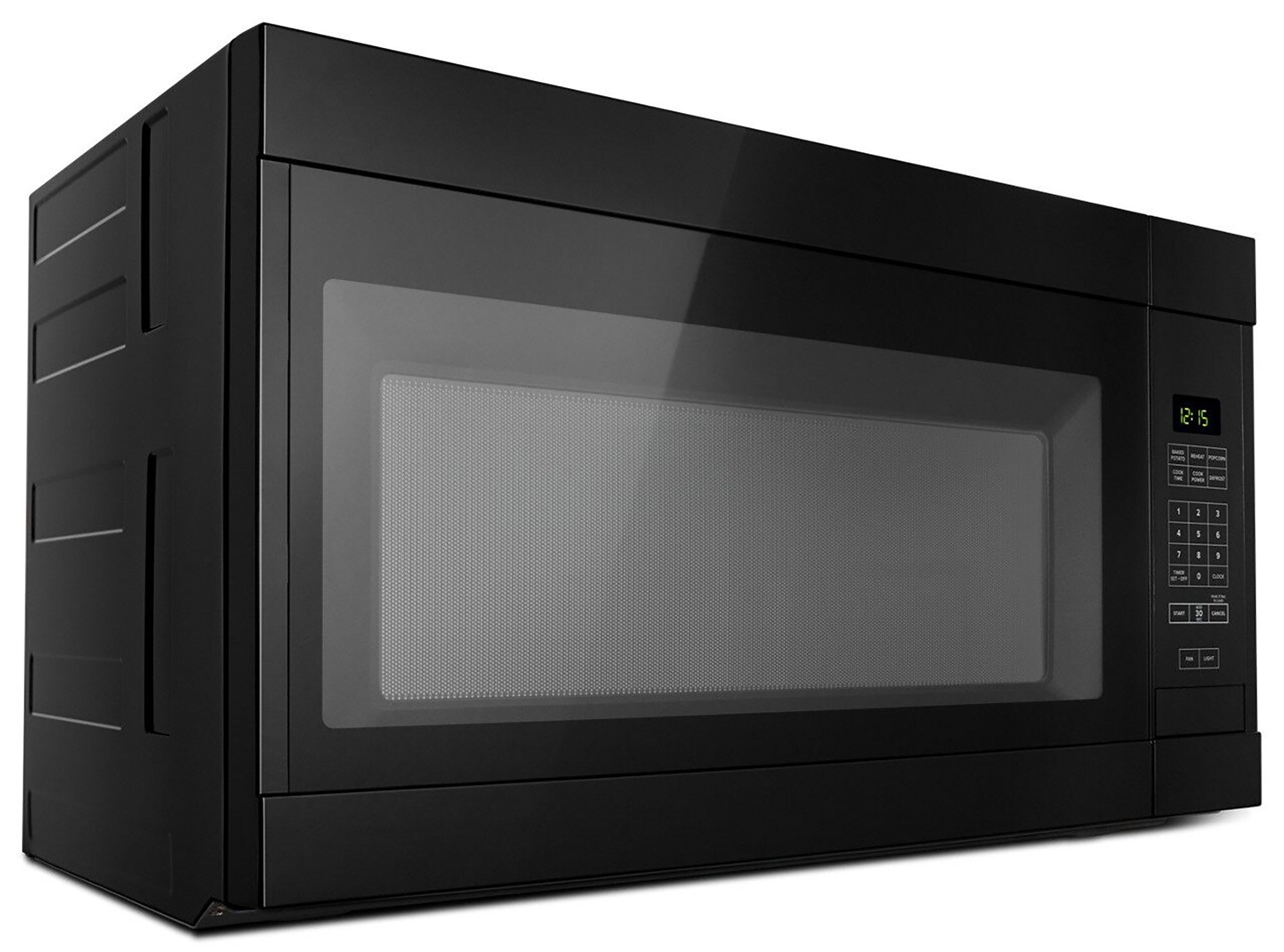 Amana® 1.6 Cu. Ft. 1000 Watt Black on Stainless Over The Range Microwave  AMV2307PFS