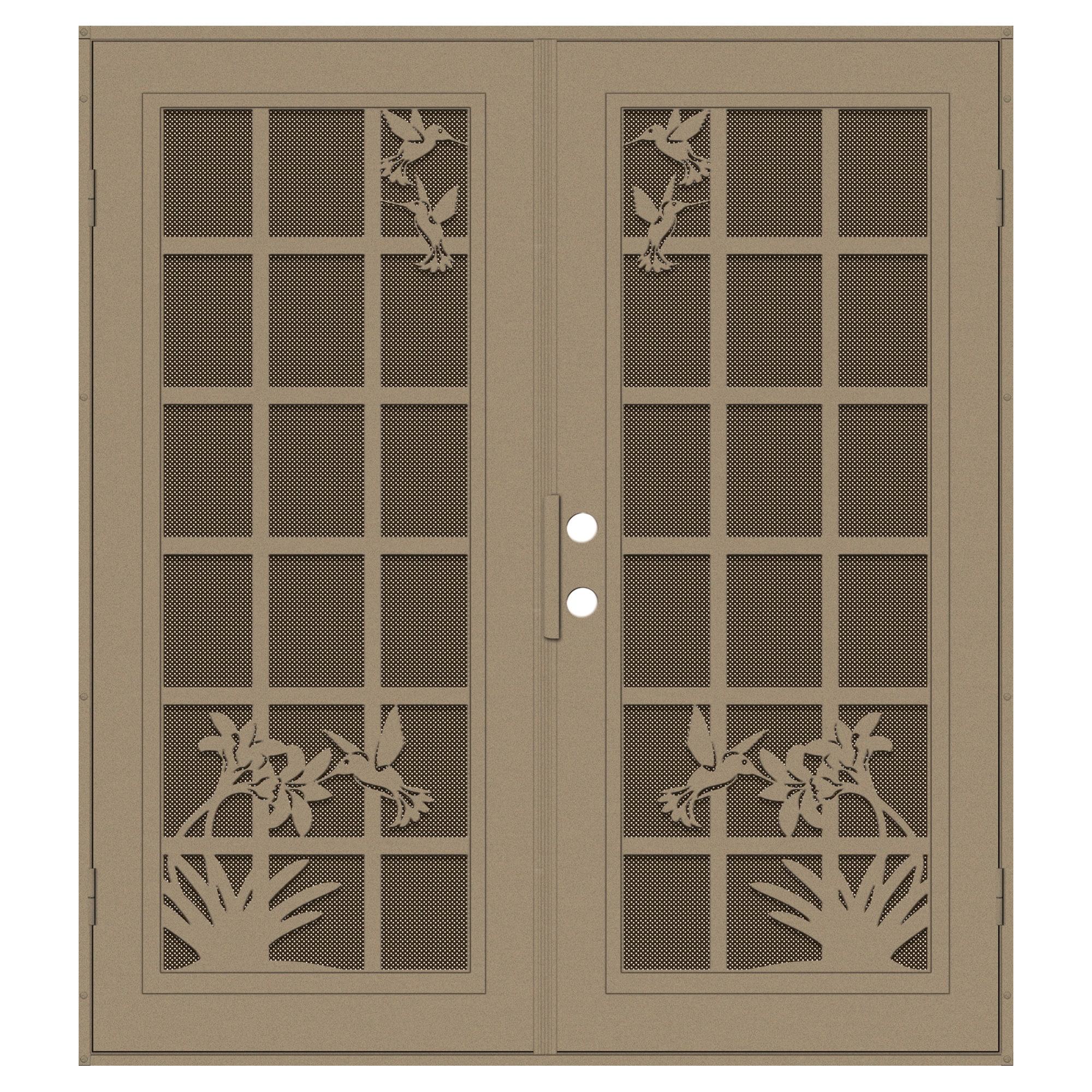 TITAN Premium Aluminum Security Door 60-in x 80-in Desert Sand Aluminum ...