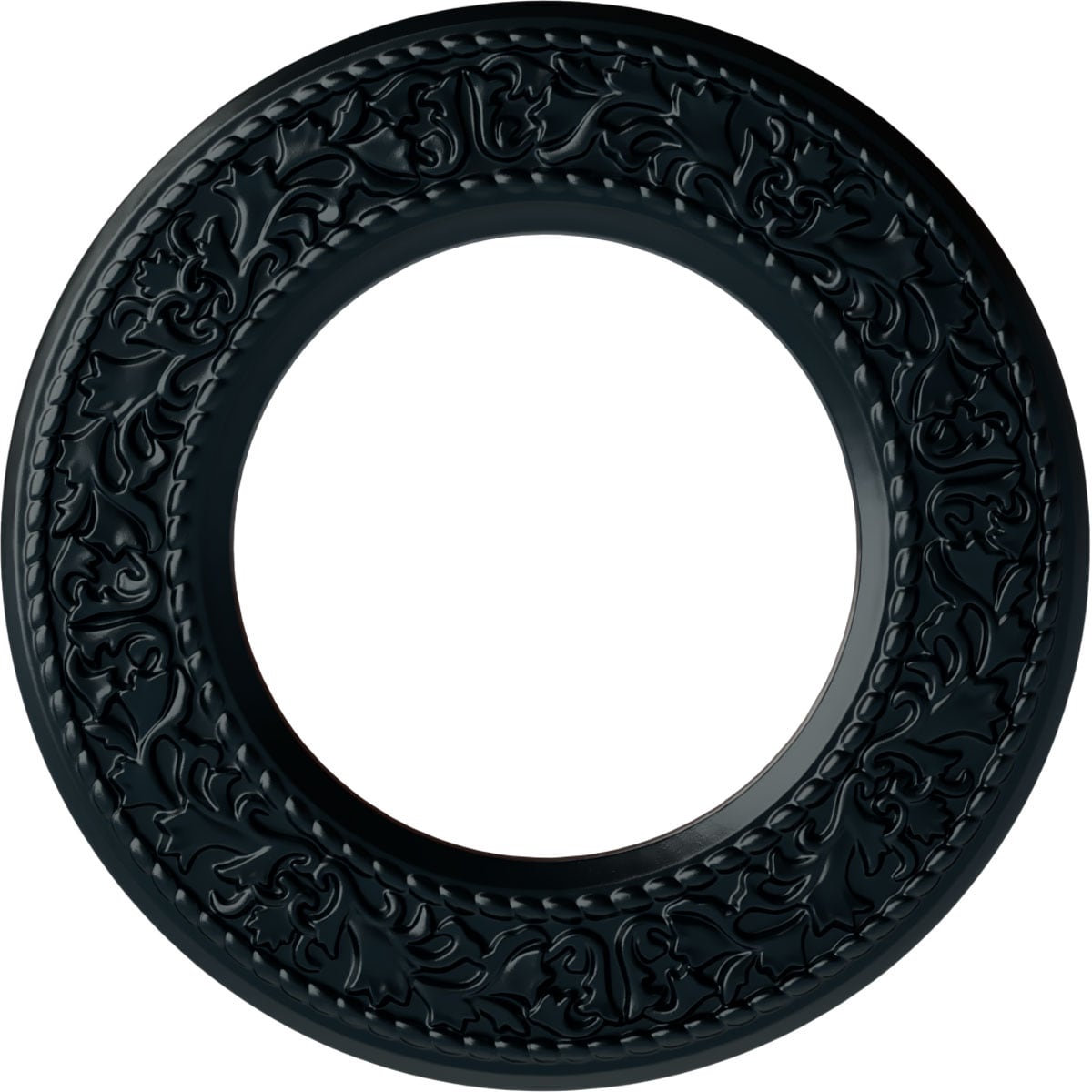Ekena Millwork CM13BLNSF Blackthorn 13.375-in W x 13.375-in L Painted Night Shade Polyurethane Whole Ceiling Medallion
