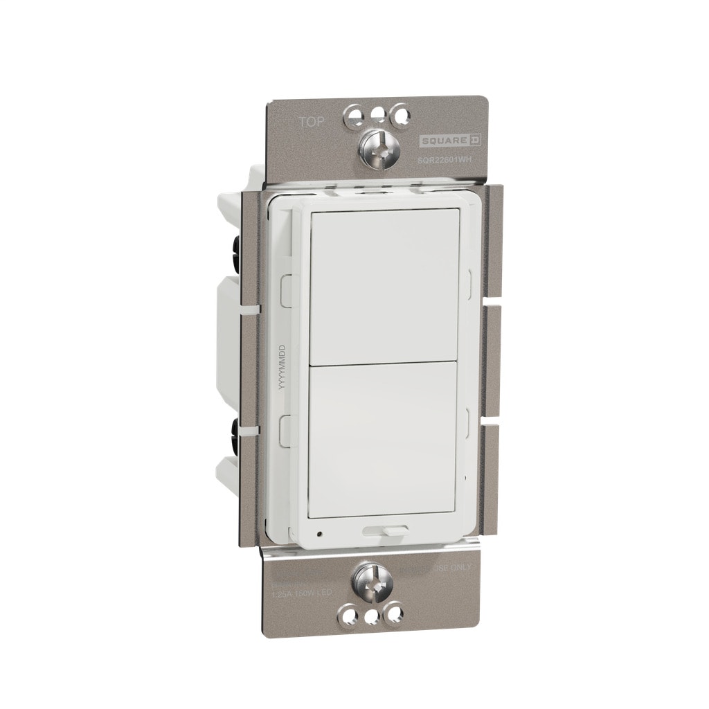 ophouden shuttle auteur Square D Series Single-pole/3-way LED Rocker Light Dimmer, Matte White in  the Light Dimmers department at Lowes.com