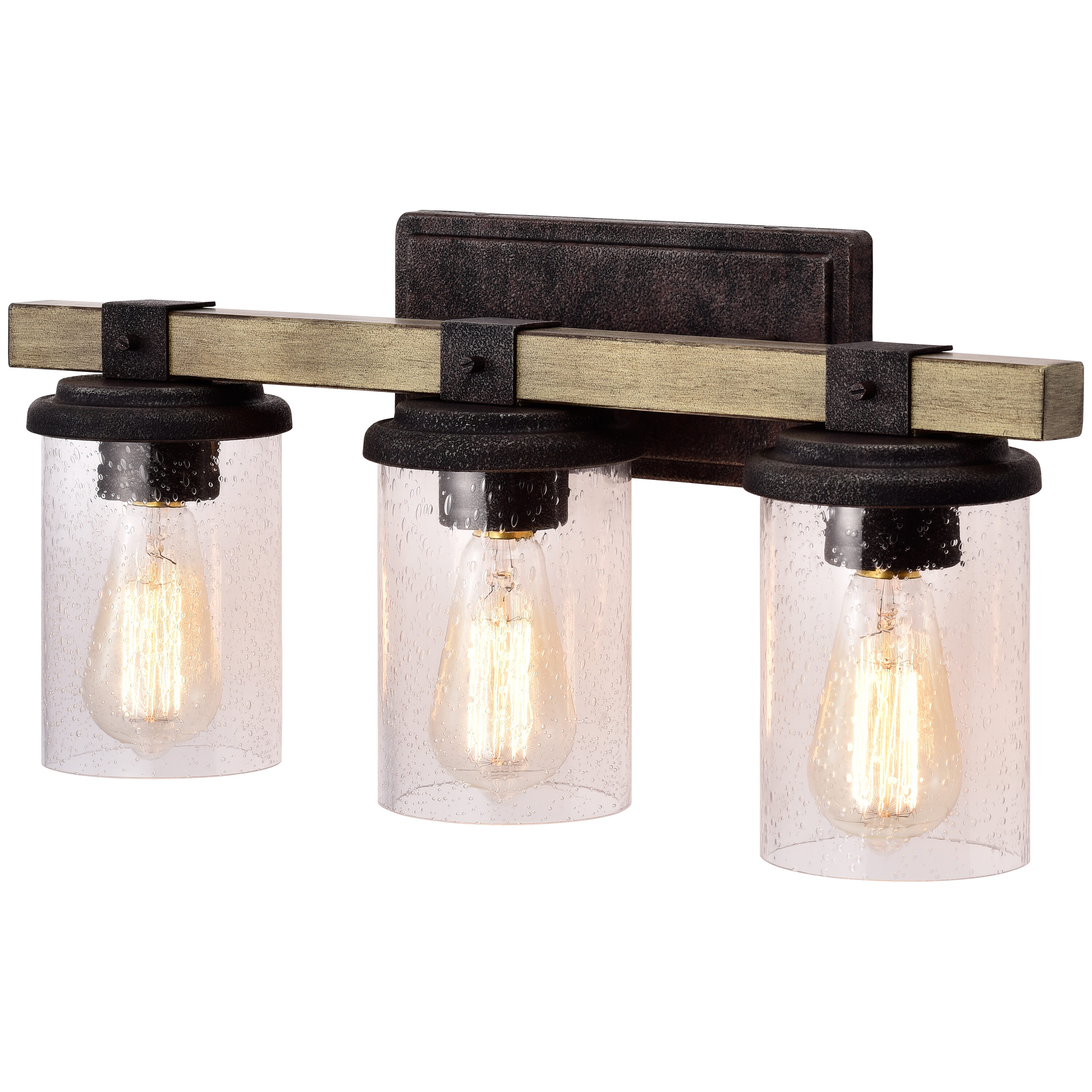 C Cattleya CA1956-3W 22-in 3 -Light Multiple finishes Black Farmhouse Vanity light
