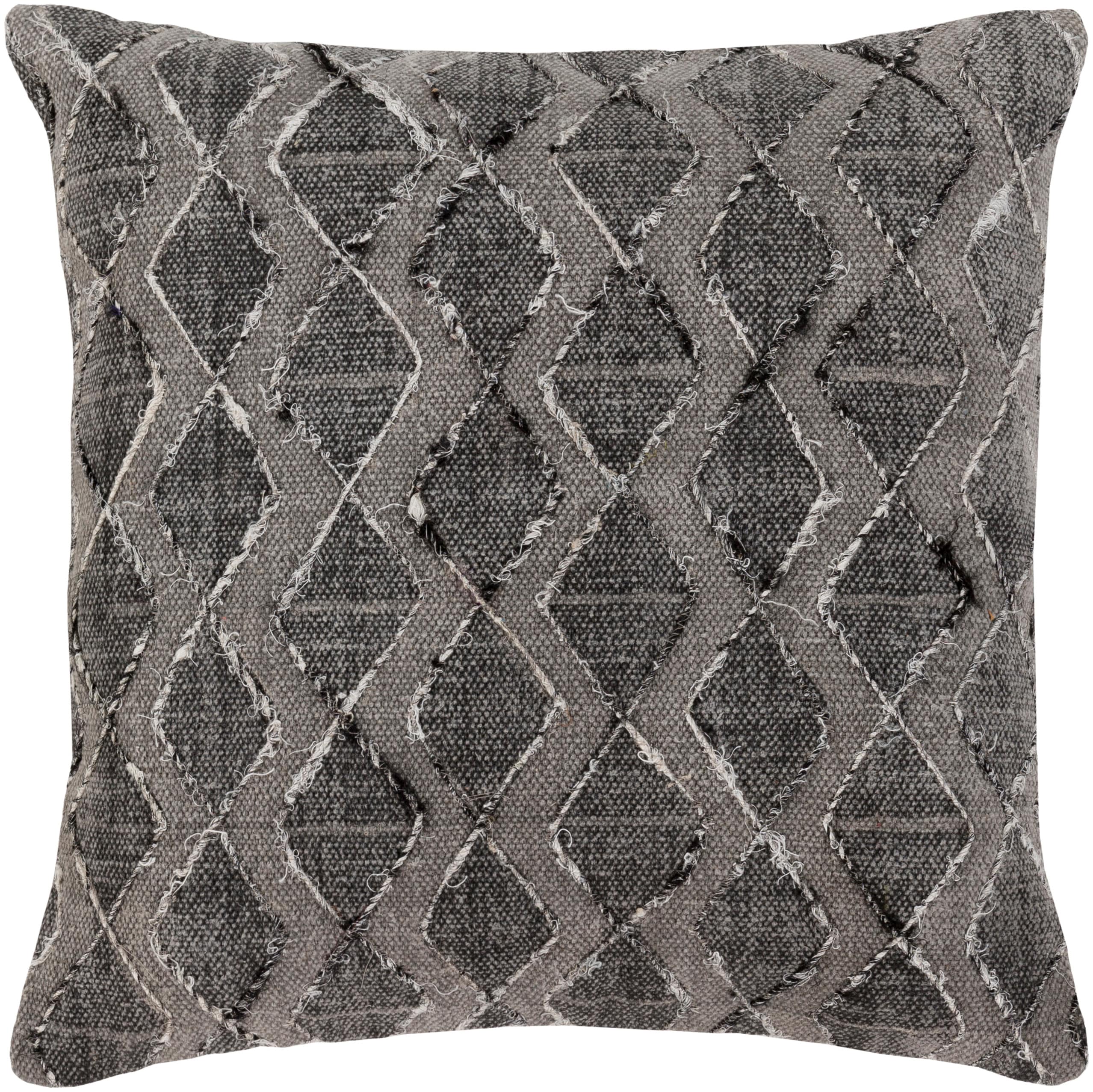 Surya PEY002-2020P Peya 20-in x 20-in Black Square Indoor Decorative Pillow