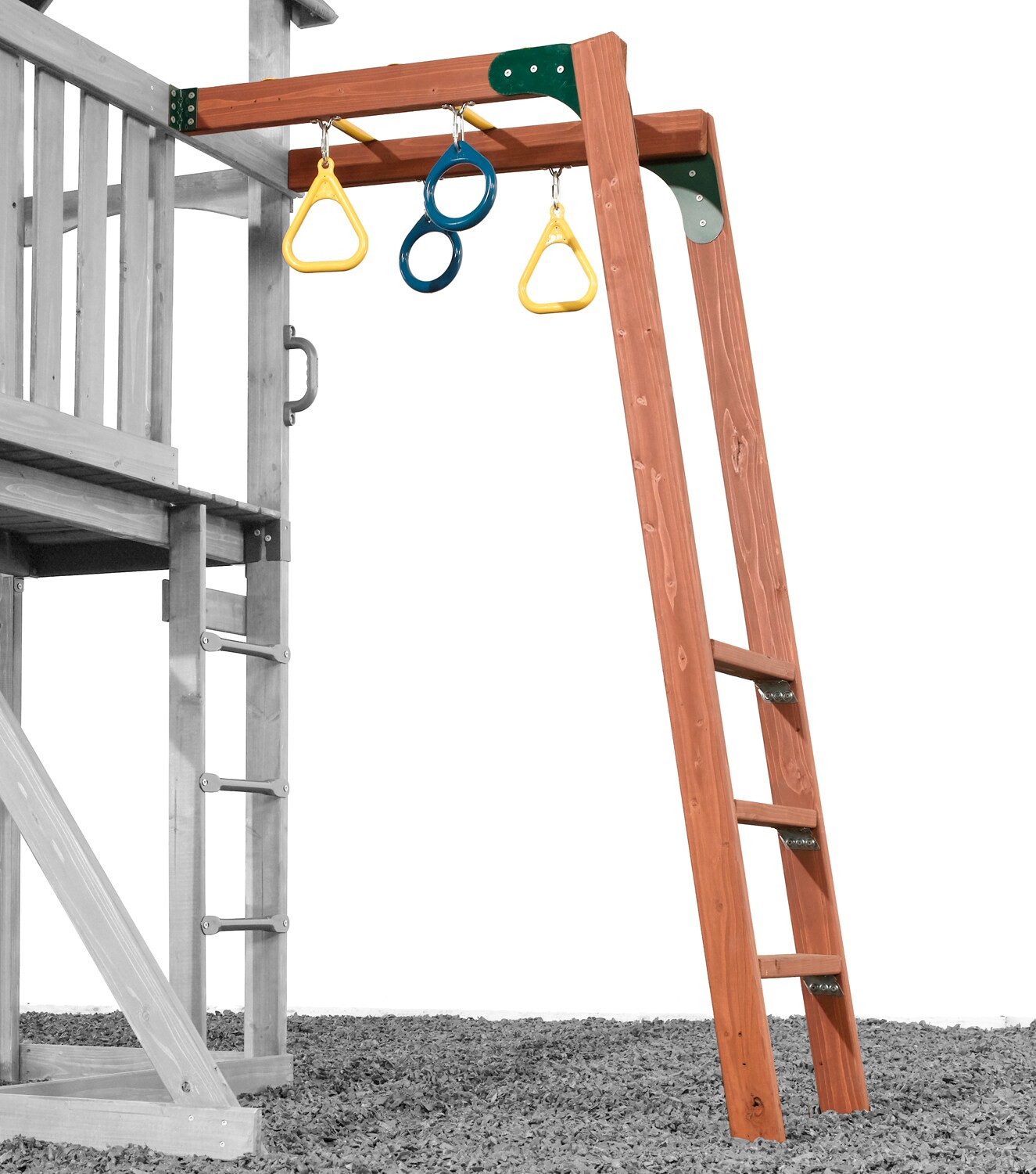 Swing-N-Slide PB 8269 4 Ring Circus Wood Playset Climbing Wall