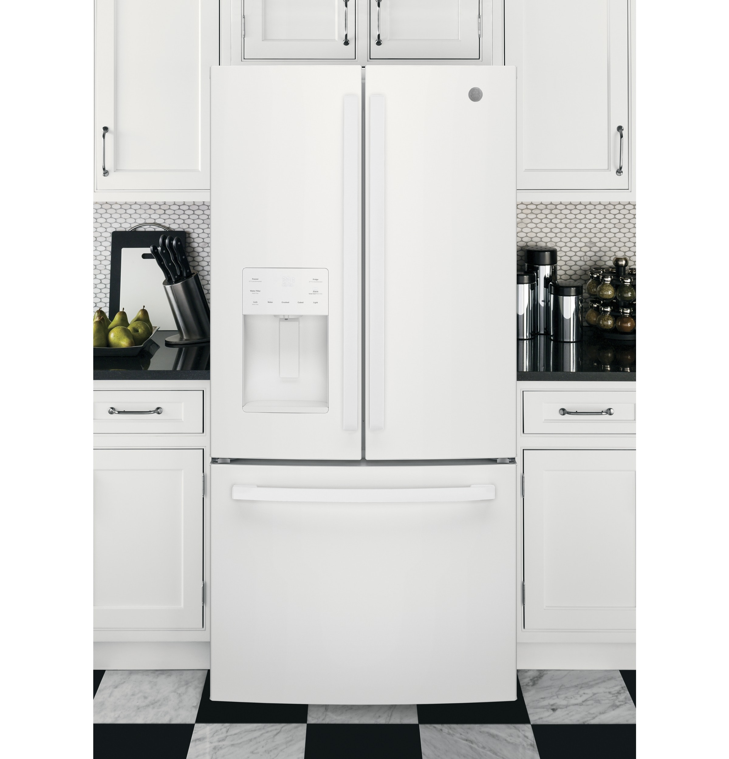 GE 23.8-cu ft French Door Refrigerator with Ice Maker (White) ENERGY ...