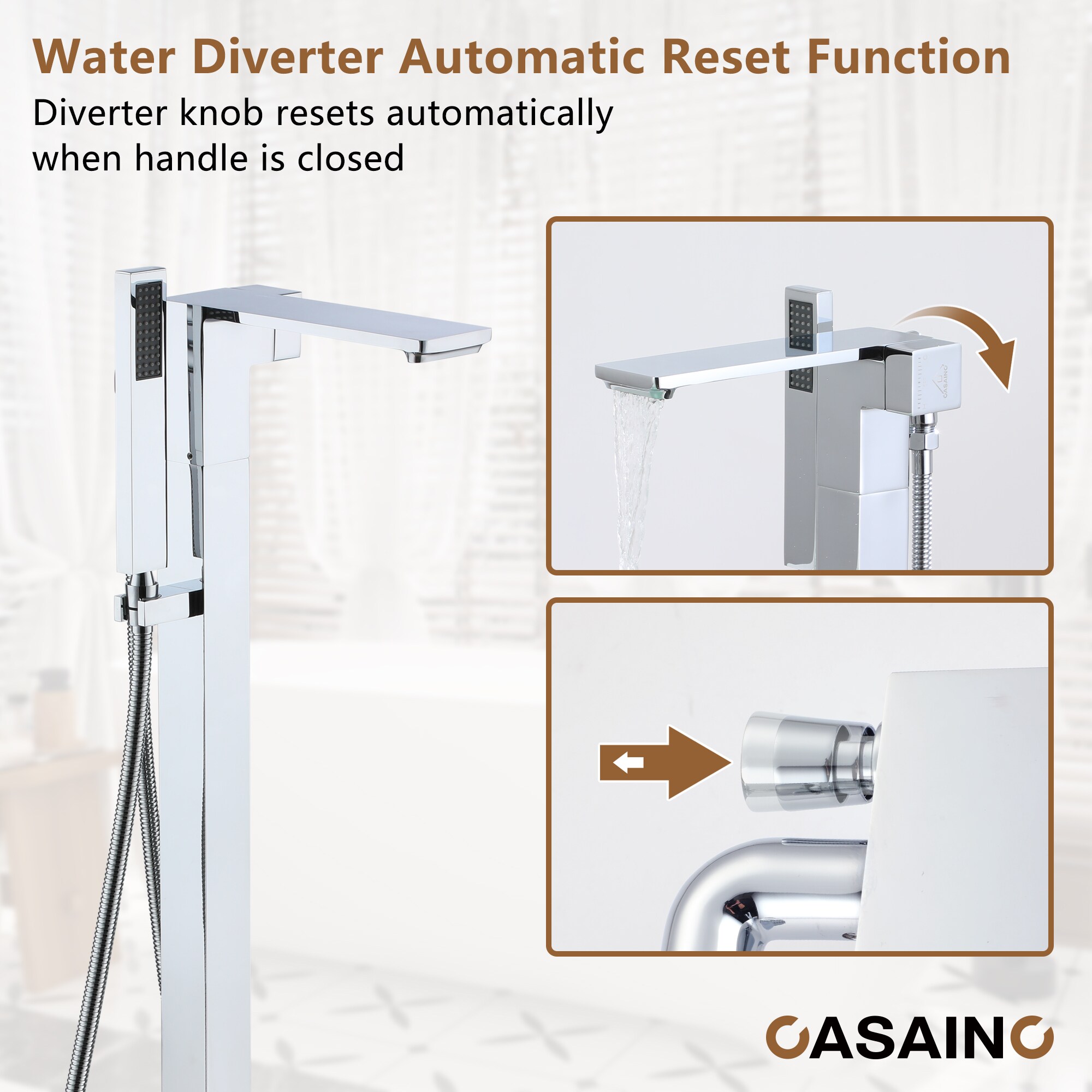 CASAINC KCLT0057-CP Roman-Tub-Faucets - View #7