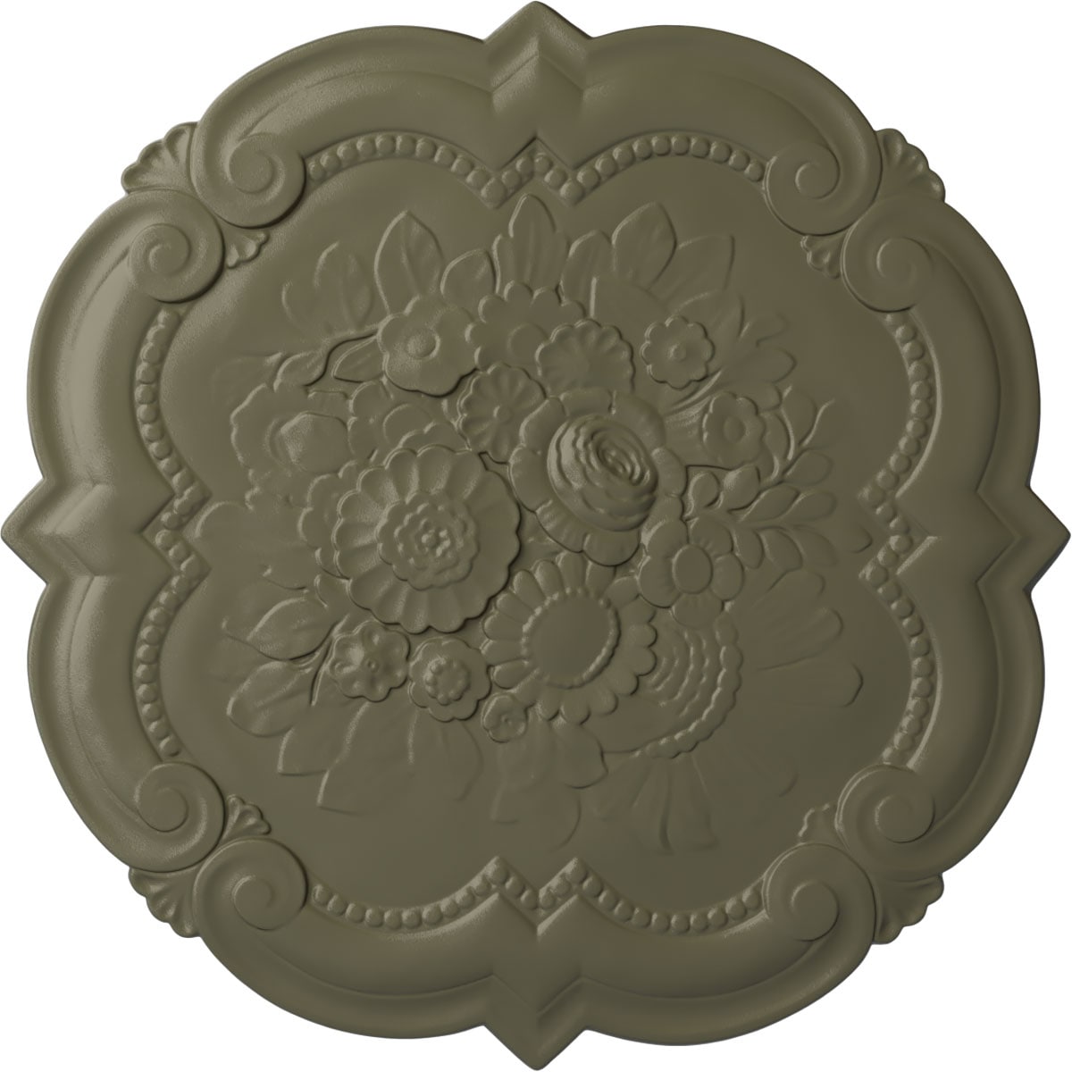 Ekena Millwork CM24VISSF Victorian 24.38-in W x 24.38-in L Painted Spartan Stone Polyurethane Whole Ceiling Medallion