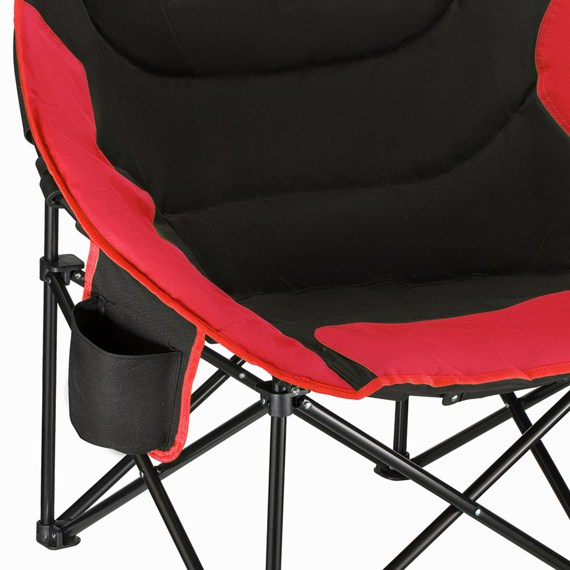 KingCamp Oversized Black and Red Folding Saucer Camping Chair
