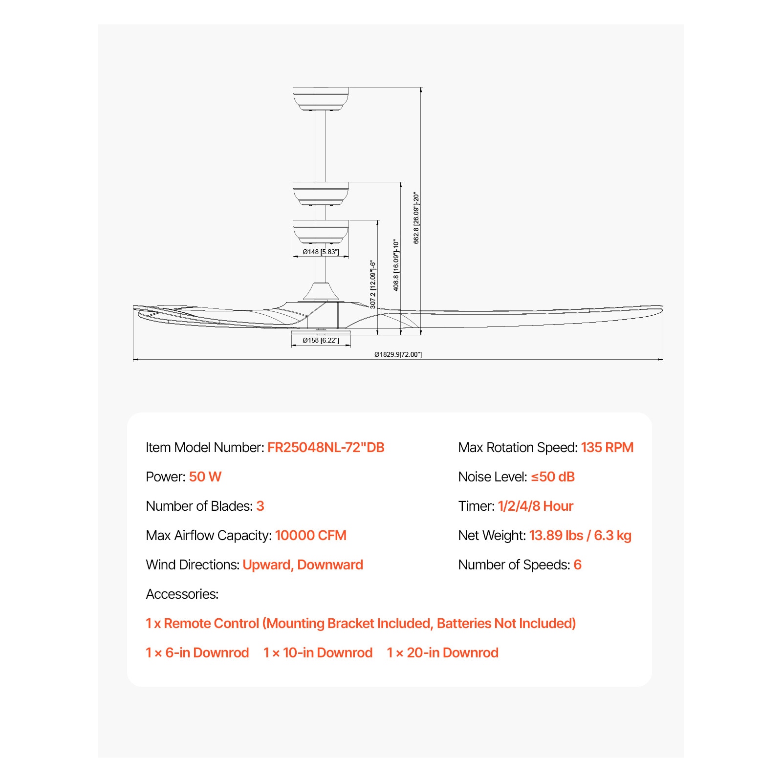 Mecale VOL-20NH6C Ceiling-Fans - View #3
