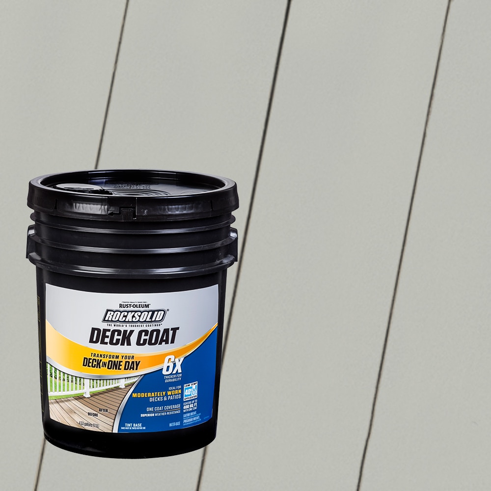 Rust-Oleum 319701T RockSolid 6X Deck Coat Pre-Tinted Juniper Solid Exterior Wood Stain and Sealer in One ( 5-gallon )