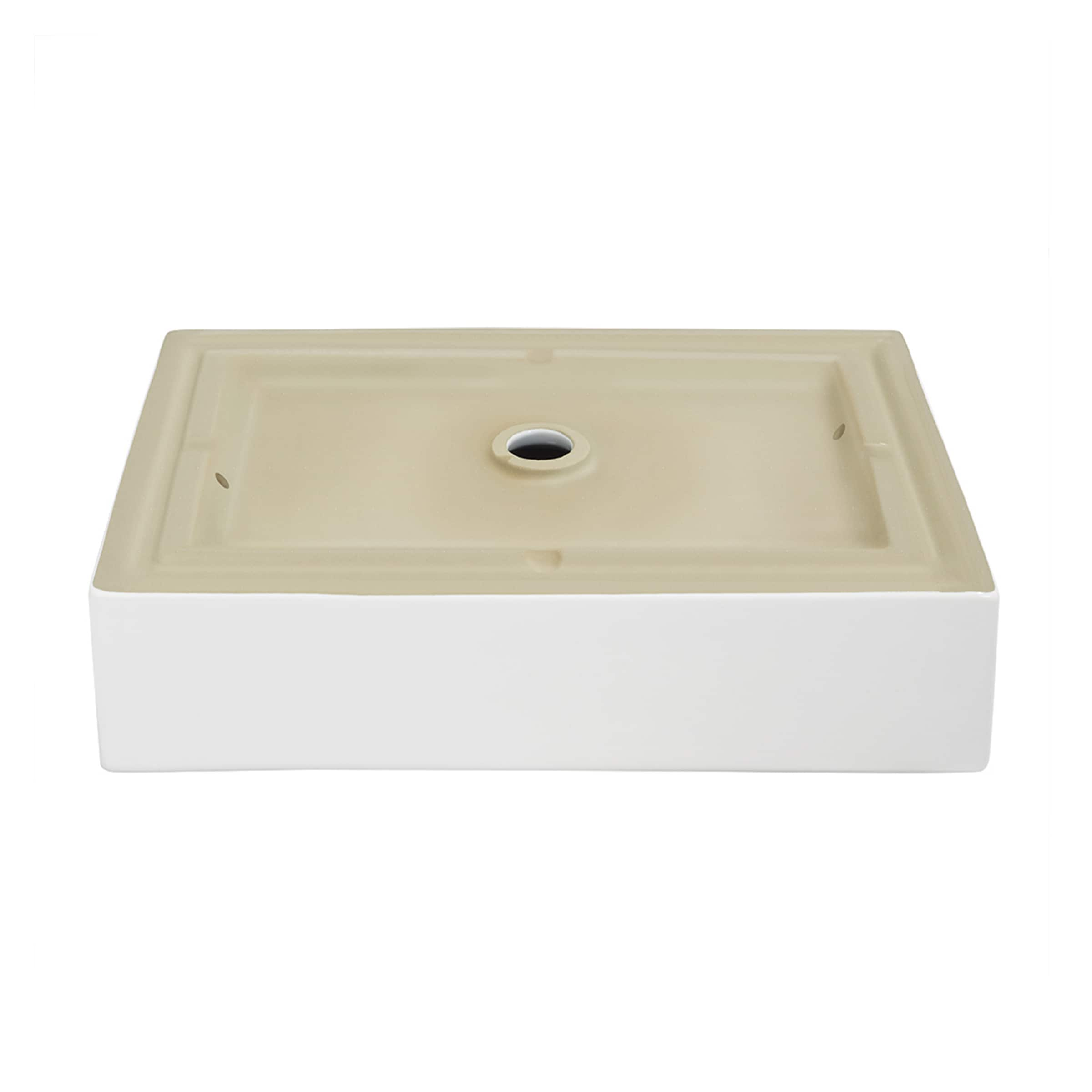 Swiss Madison Voltaire Glossy White Ceramic Vessel Rectangular Modern Bathroom Sink 15 5 In X