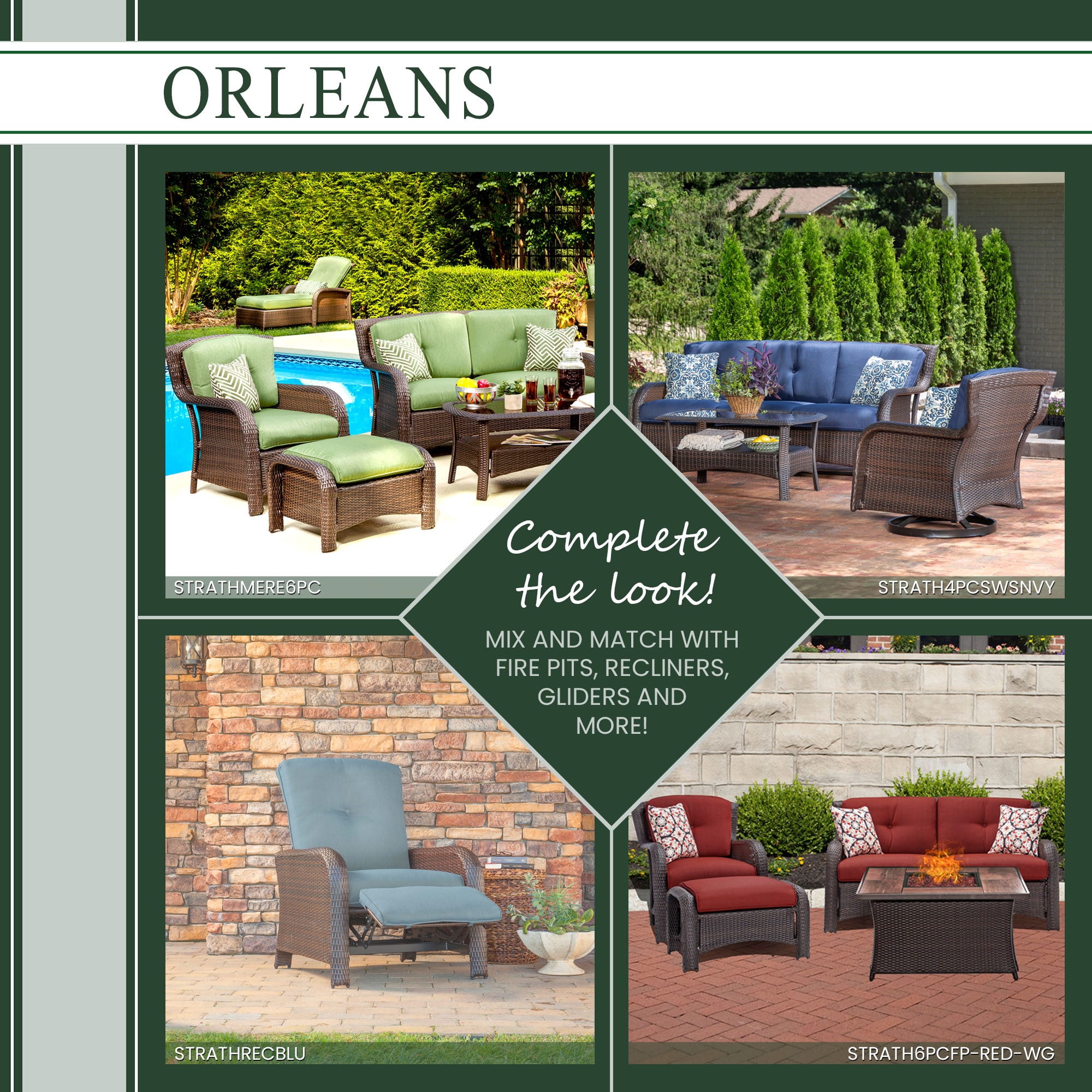 Hanover ORLEANS4PCSW-G-NVY Patio-Conversation-Sets - View #4