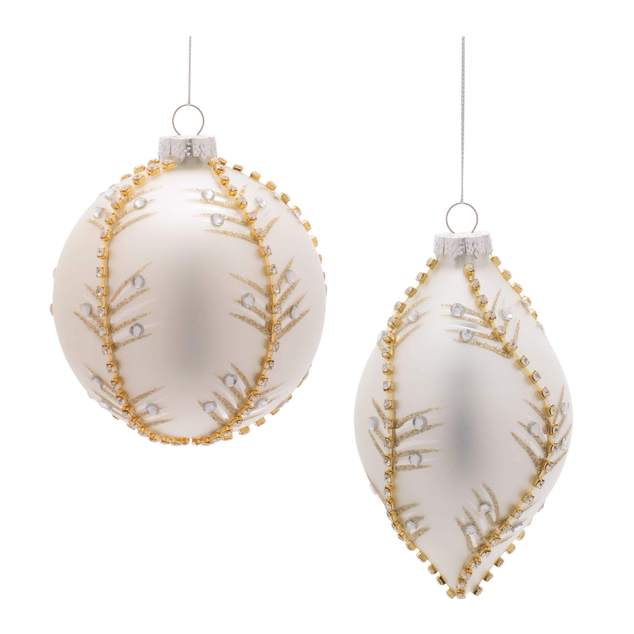 Melrose International Glass Ornament Set (Set of 6)
