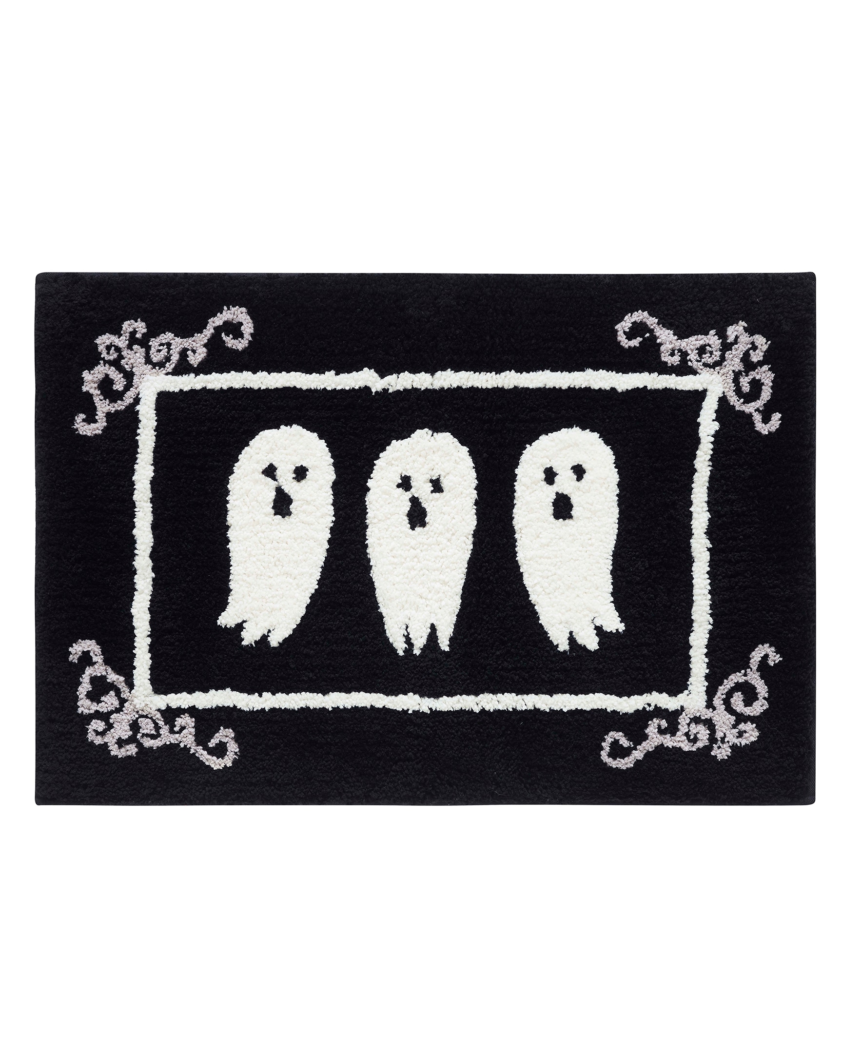 Hallmark 20-in x 30-in Black/White Microfiber Bath rug