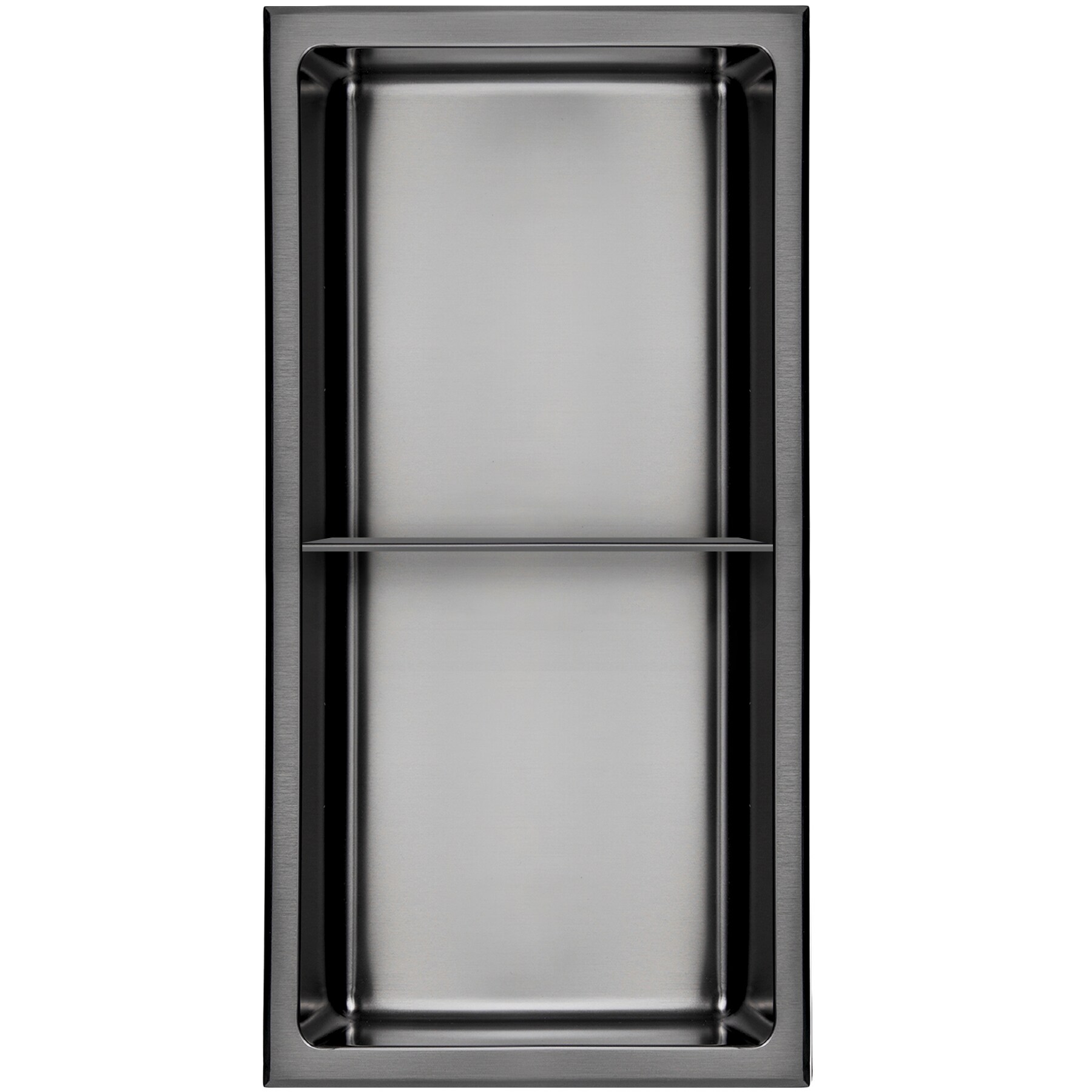 AKDY 12-in x 24-in Graphite Black Stainless Rectangular Shower Niche in ...