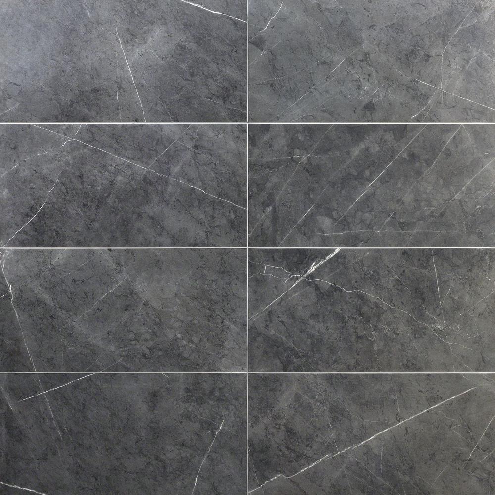 Artmore Tile EXT3RD101660 Grace Amani Gray 12-in x 24-in Matte Porcelain Marble look Large format Floor and Wall Tile ( 11.62-sq ft Carton )