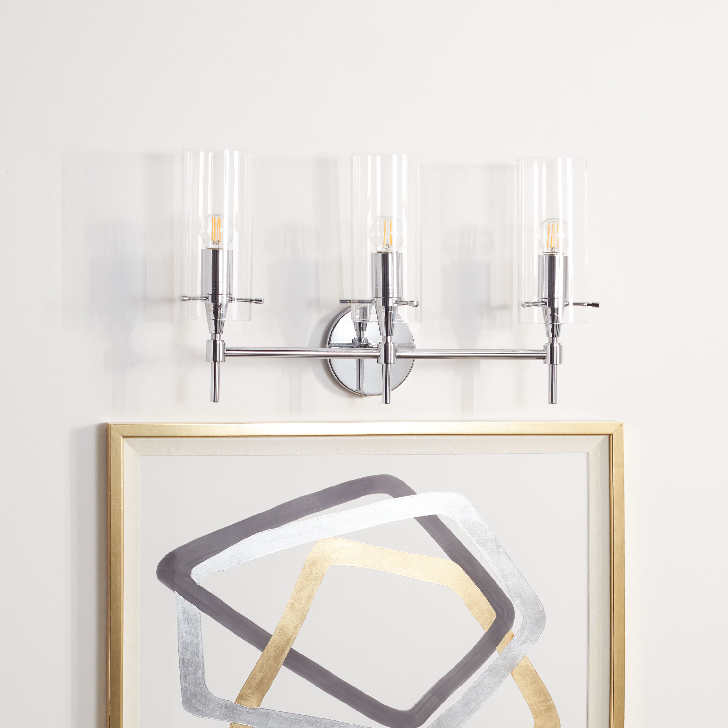 Norala Chrome 27" Glam 3-Light Vanity Sconce