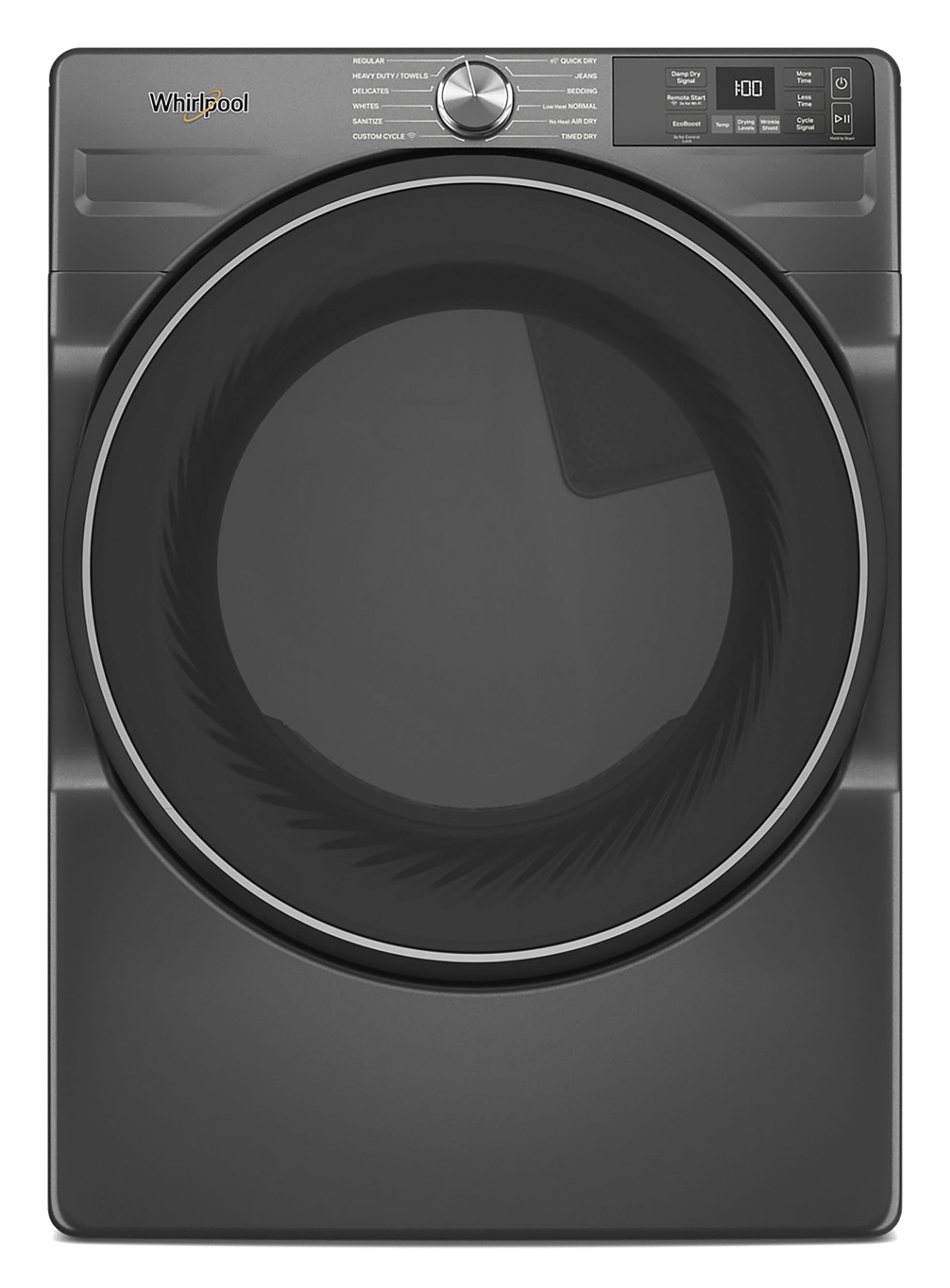 Whirlpool 7.4-cu ft Stackable Vented Electric Dryer with Steam Cycle ( Volcano Black )