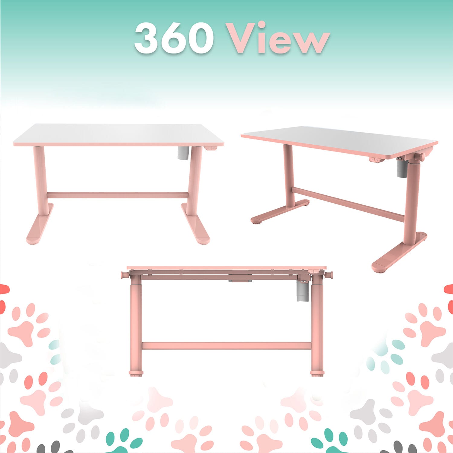 Critter Sitters 39.5-in Pink Modern/Contemporary Computer Desk in