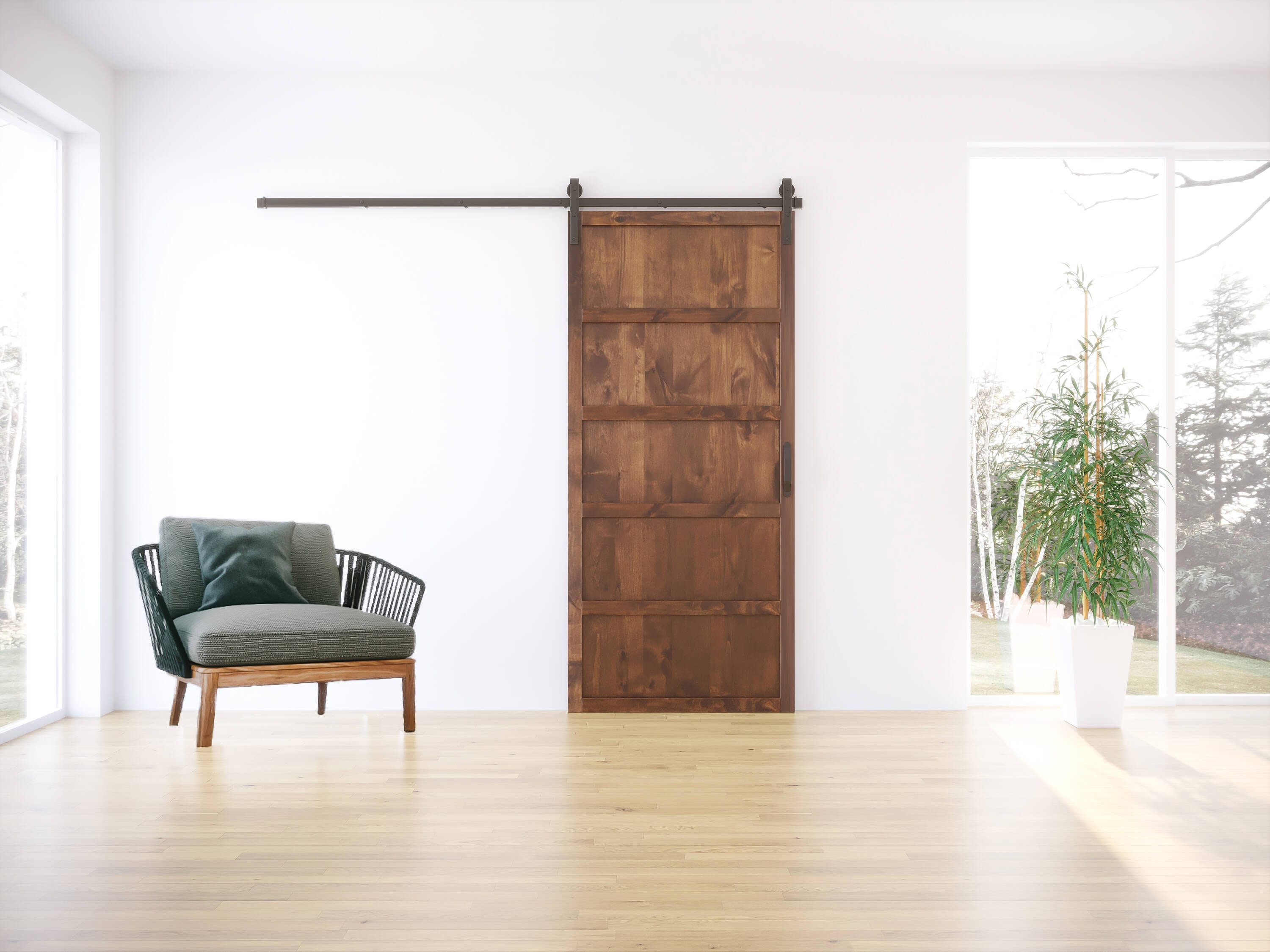Dogberry DFIVE36WALNNONEHARD Barn-Doors - View #5