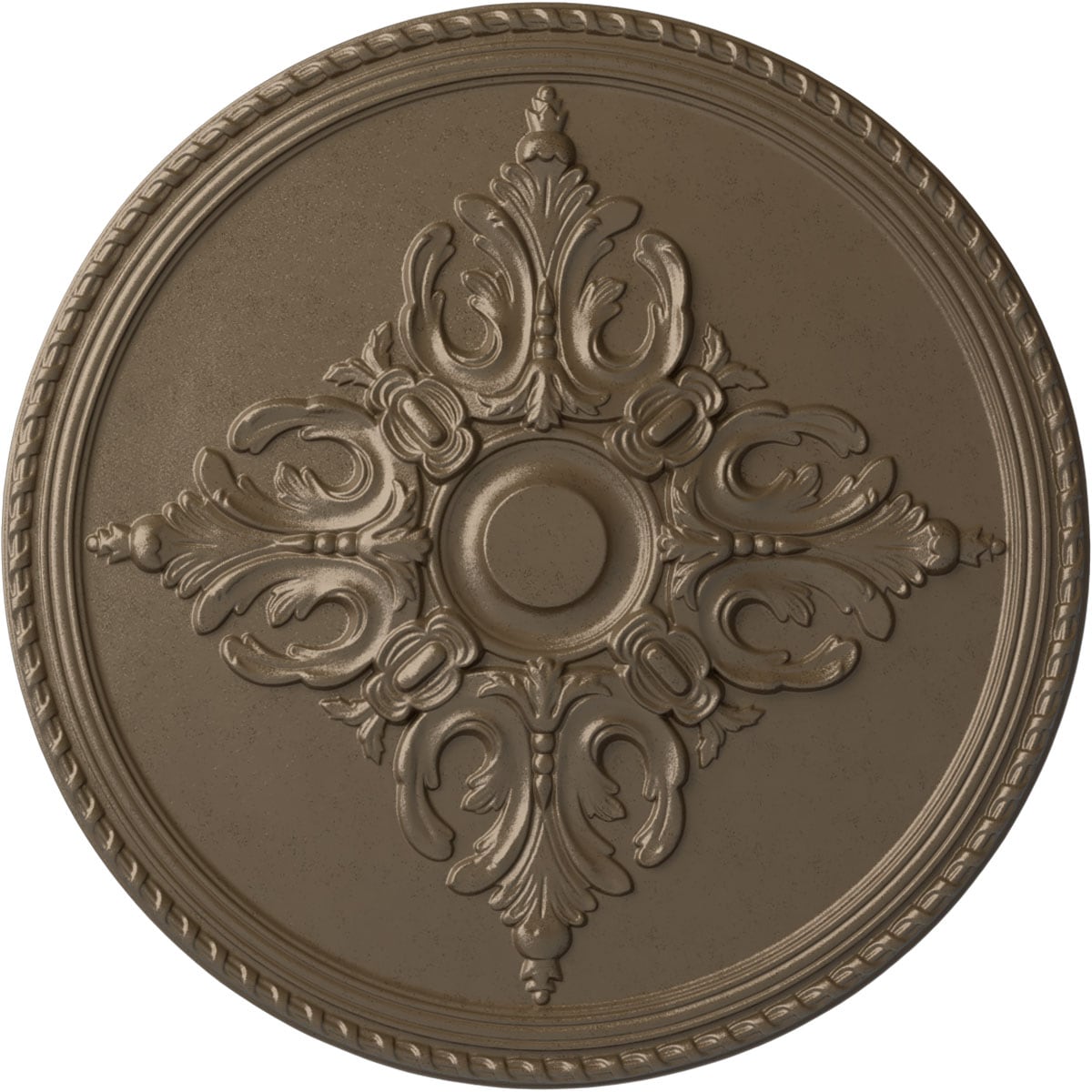 Ekena Millwork CM54MIWSS Milton 55-in W x 55-in L Painted Warm Silver Polyurethane Whole Ceiling Medallion