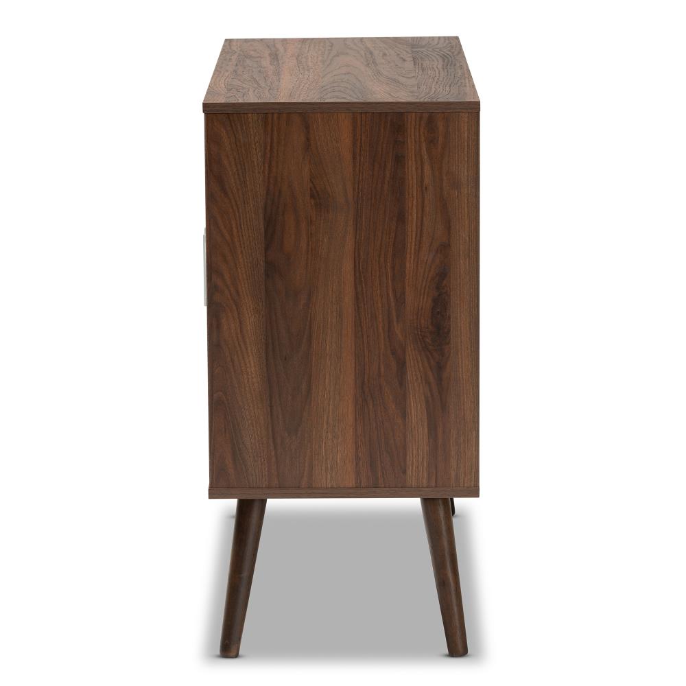 Baxton Studio Leena Contemporary Modern Walnut Brown White Wood