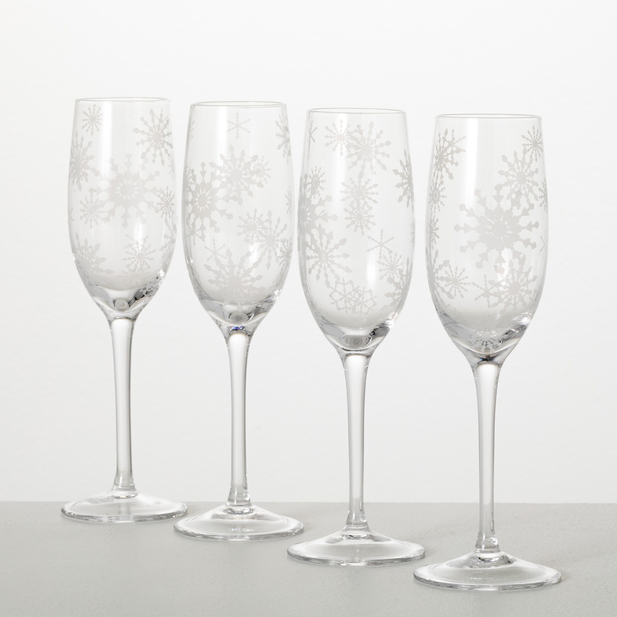 Sullivans G8446 No.55 8-fl oz Glass Clear Flute Set of, 4