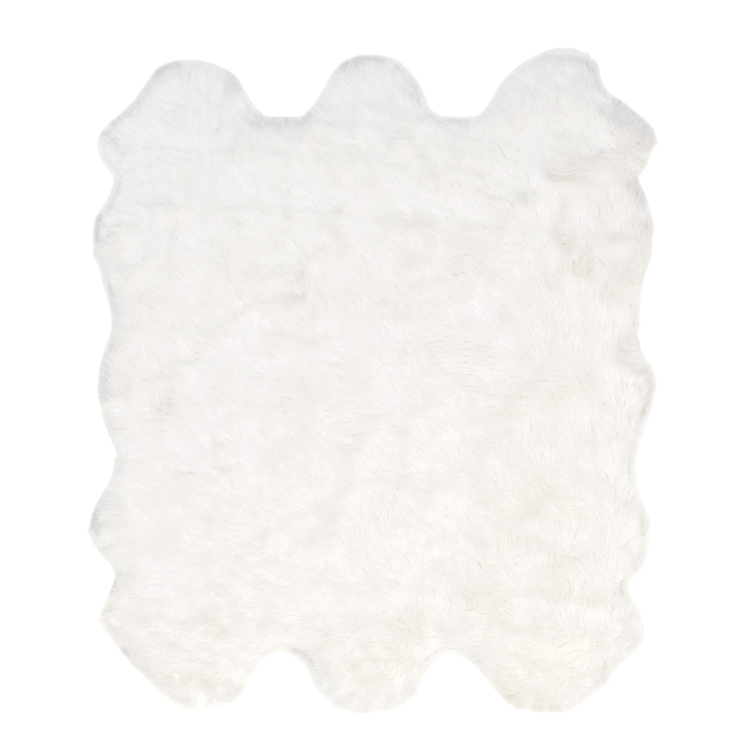 Deonna 64" White Faux Sheepskin Shag Area Rug