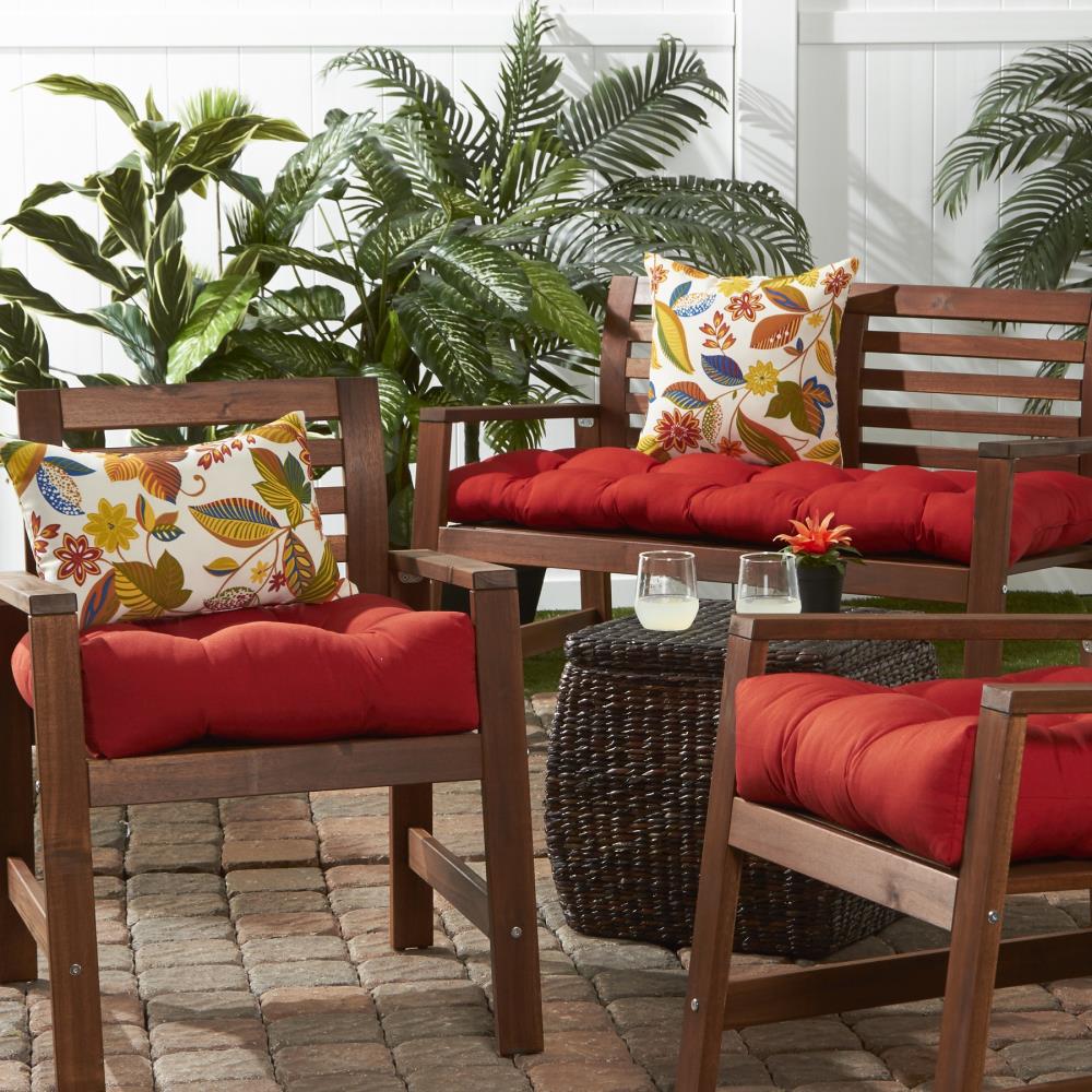 Greendale Home Fashions 20-in x 20-in 2-Piece Salsa Patio Chair Cushion ...