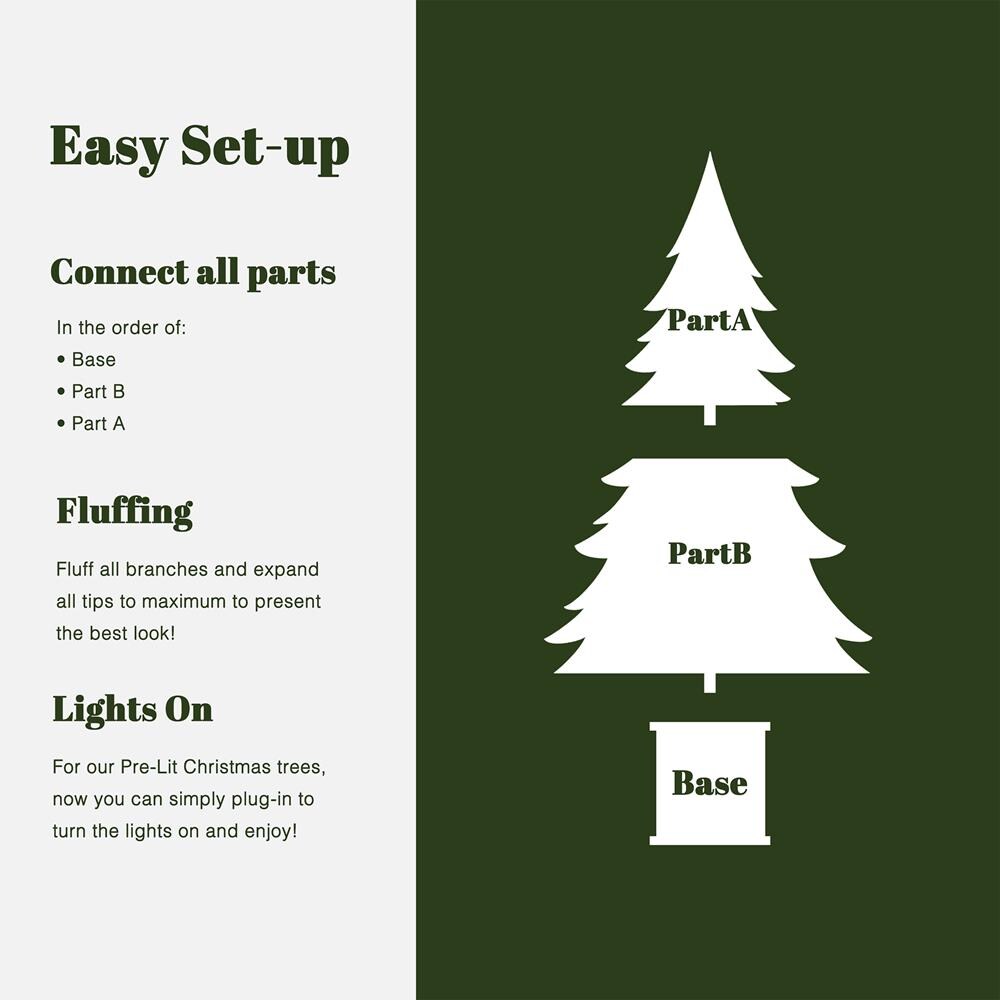 LuxenHome WHAP2460 Artificial-Christmas-Trees - View #4