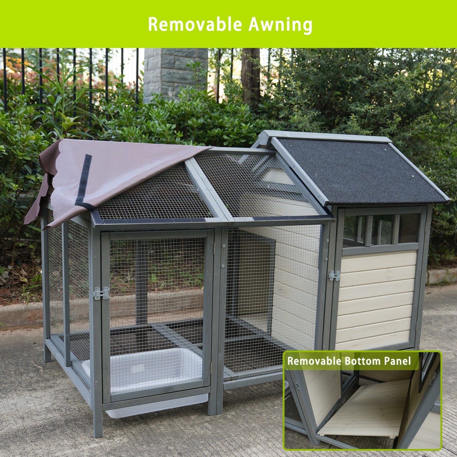 Mondawe MO-FWIT-S0013 Chicken-Coops-Rabbit-Hutches - View #3