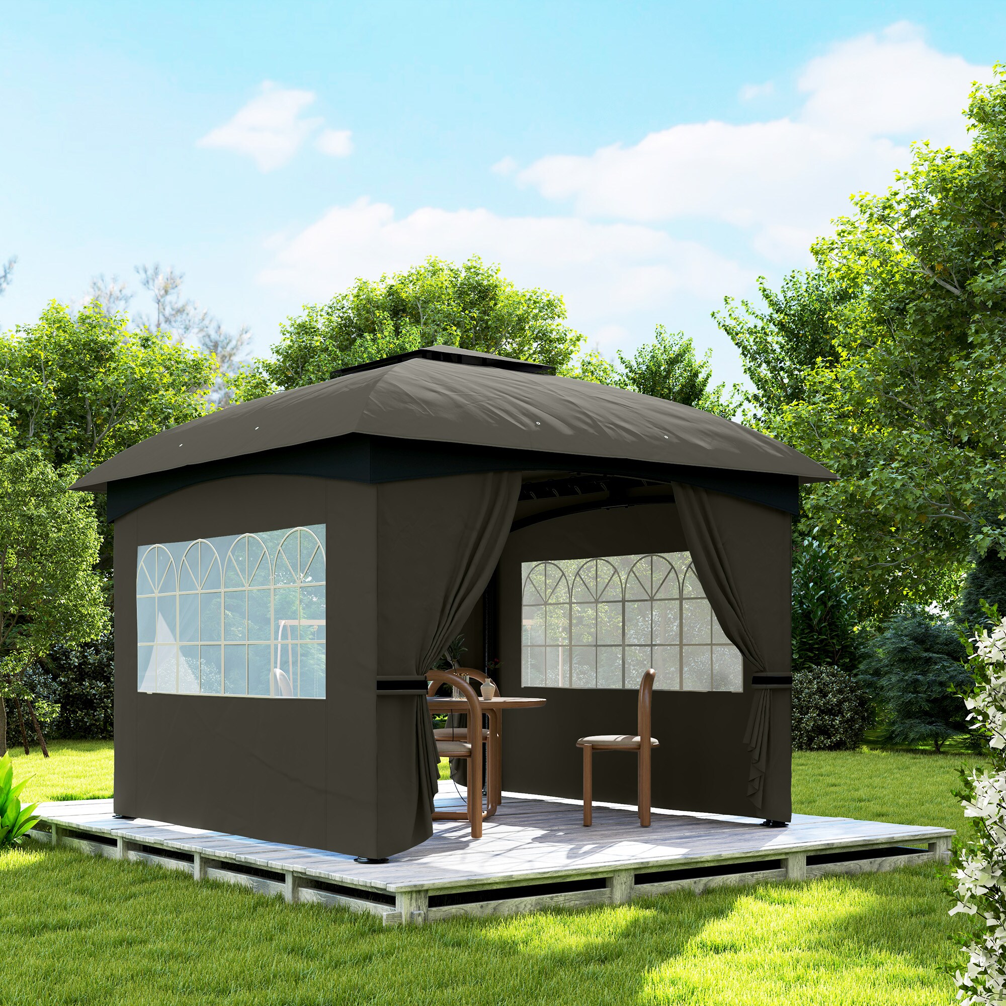 Outsunny 84C-554V00CG Wood-Resin-Gazebos - View #5