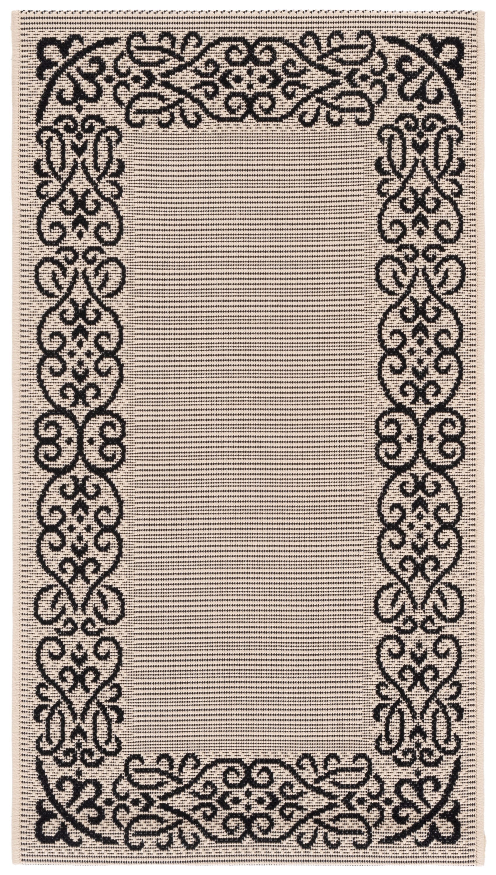 Courtyard 1588 Snd/Blk 2 X 4 Area Rug