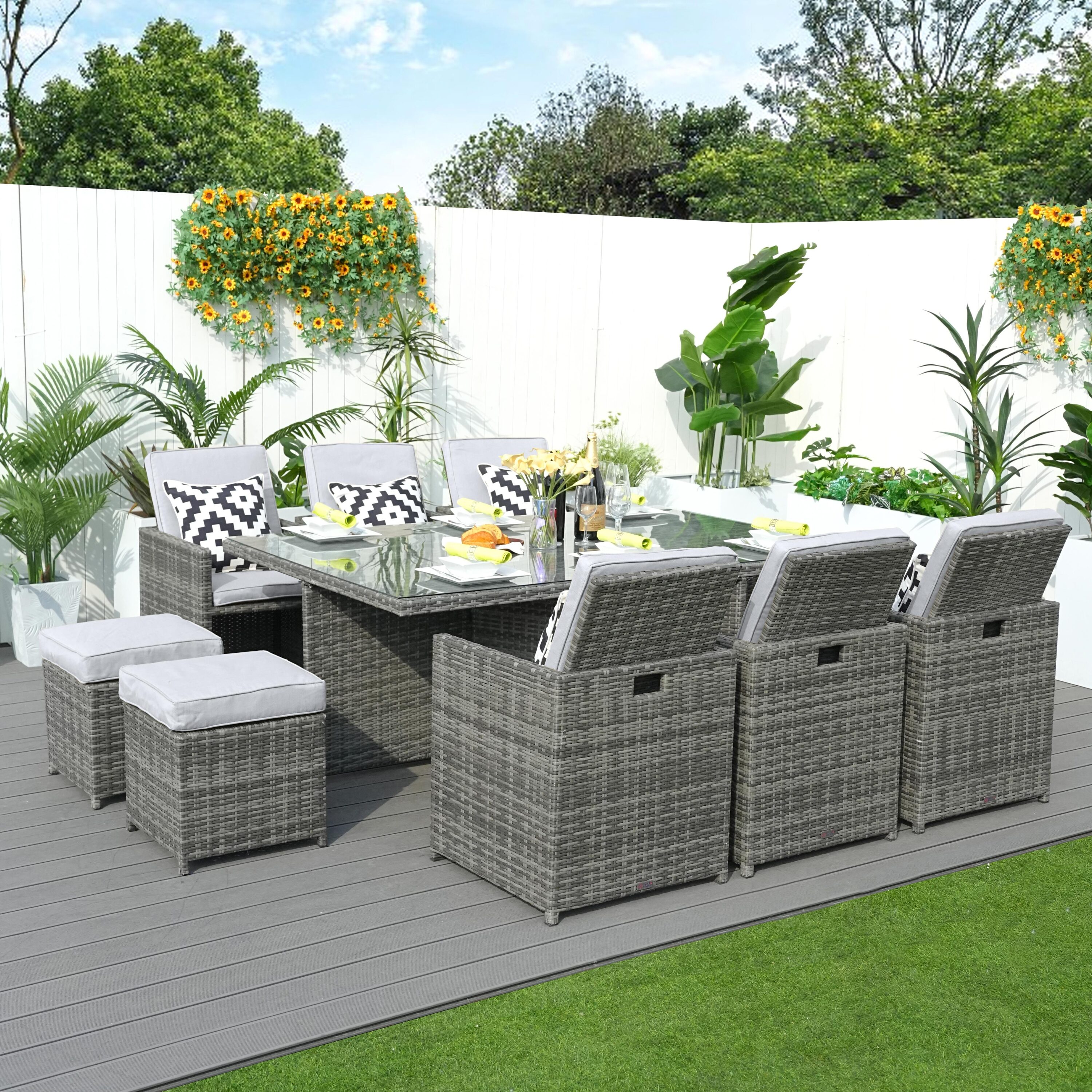 Direct Wicker PAD-3234-GRAY Patio-Dining-Sets - View #5