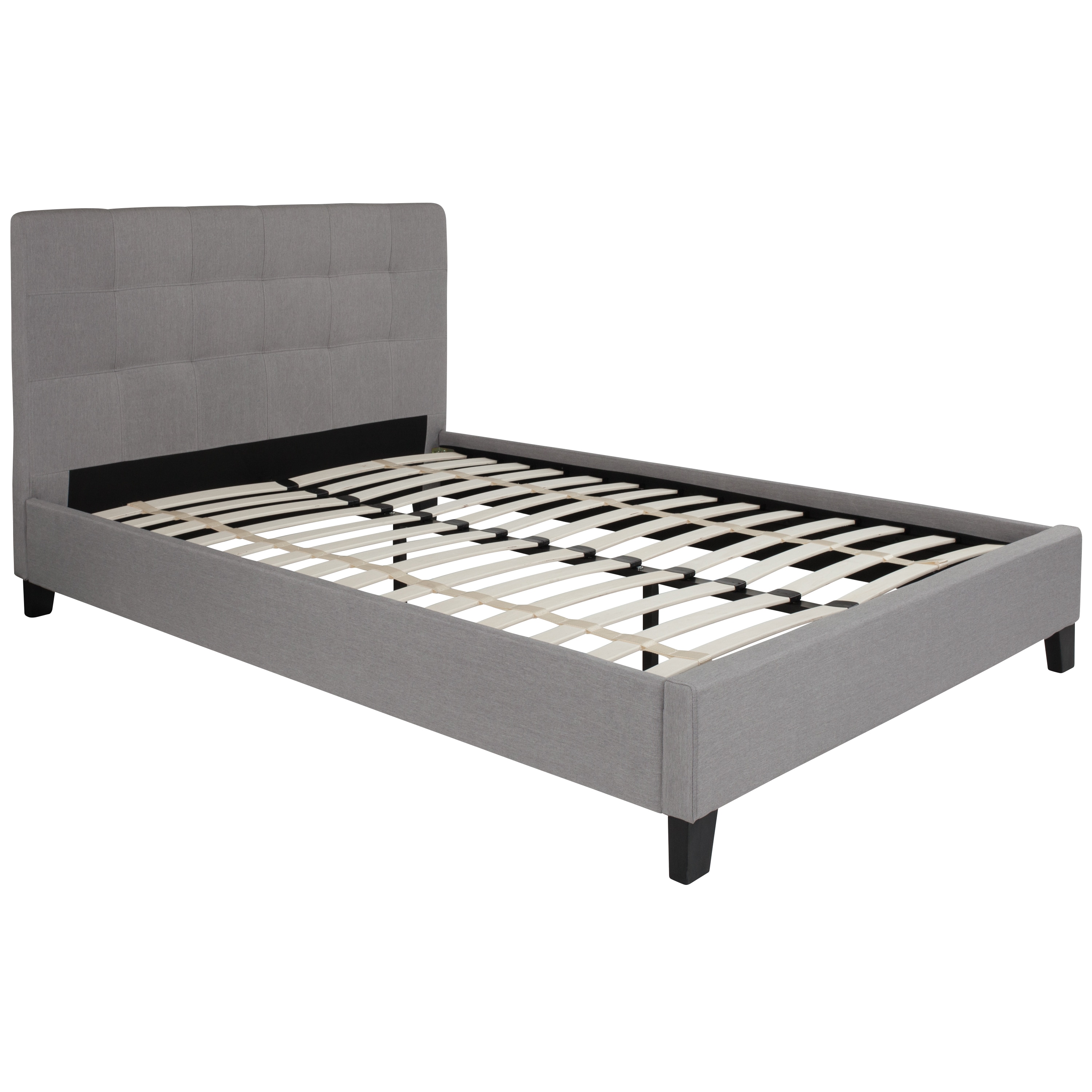 Flash Furniture Chelsea Light Gray Full Upholstered Platform Bed at ...