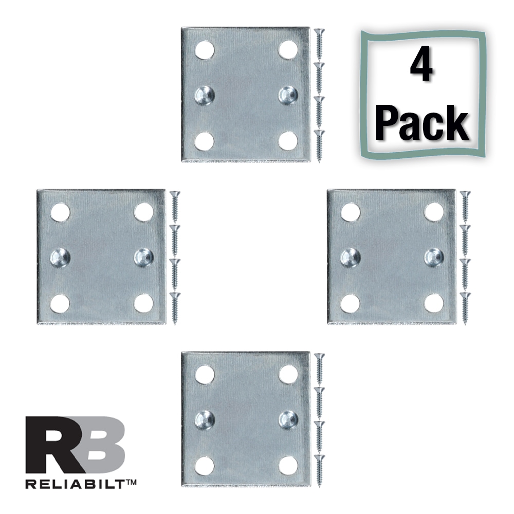 RELIABILT 605761 1.5-Inches x 0.06-Inches x 1.38-Inches Zinc-plated Steel Mending brace 4 -Pack