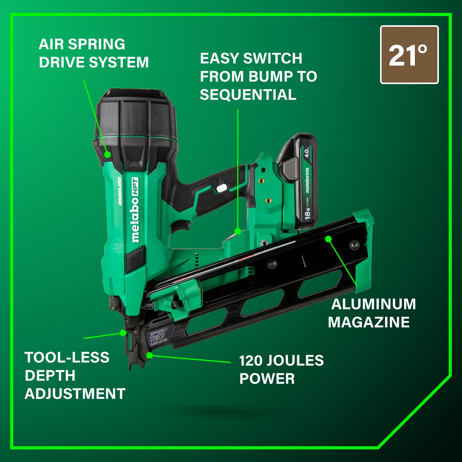 Metabo HPT NR1890DRAM Cordless-Nailer - View #4